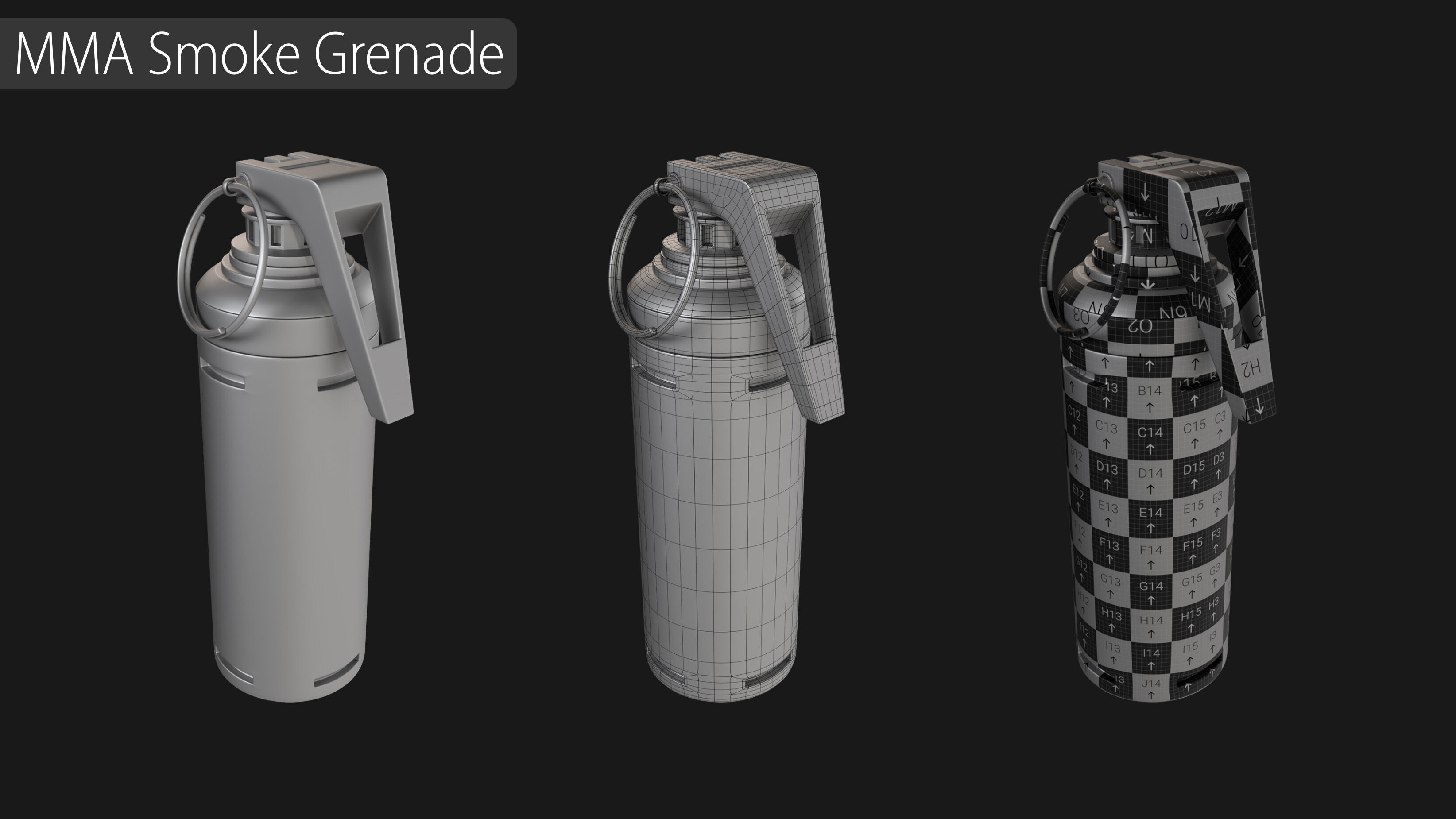 Explosives Mega Pack 100 Meshes Grenades Bombs Mines Dynamites Low-poly 3D model_39