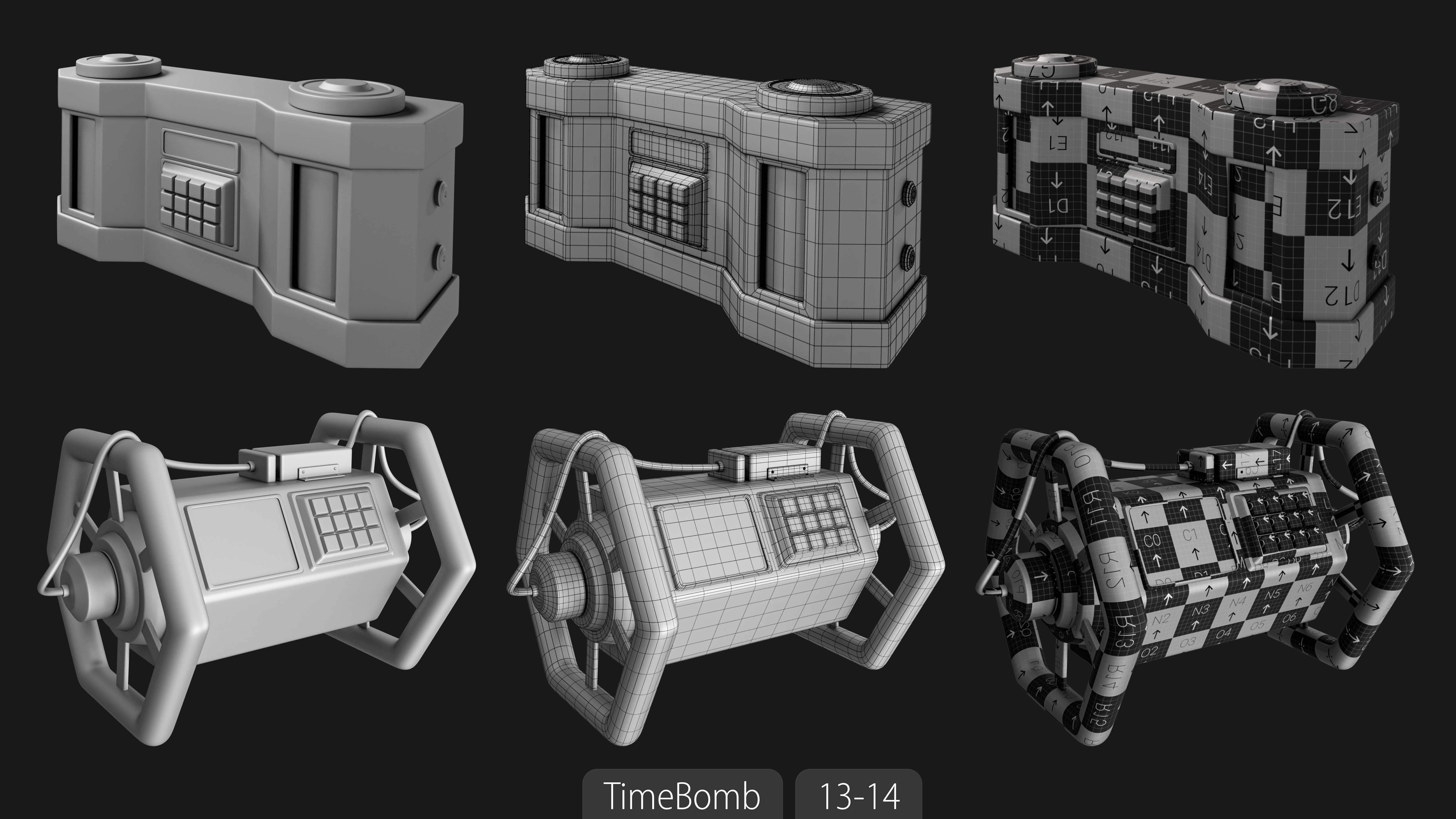 Explosives Mega Pack 100 Meshes Grenades Bombs Mines Dynamites Low-poly 3D model_72