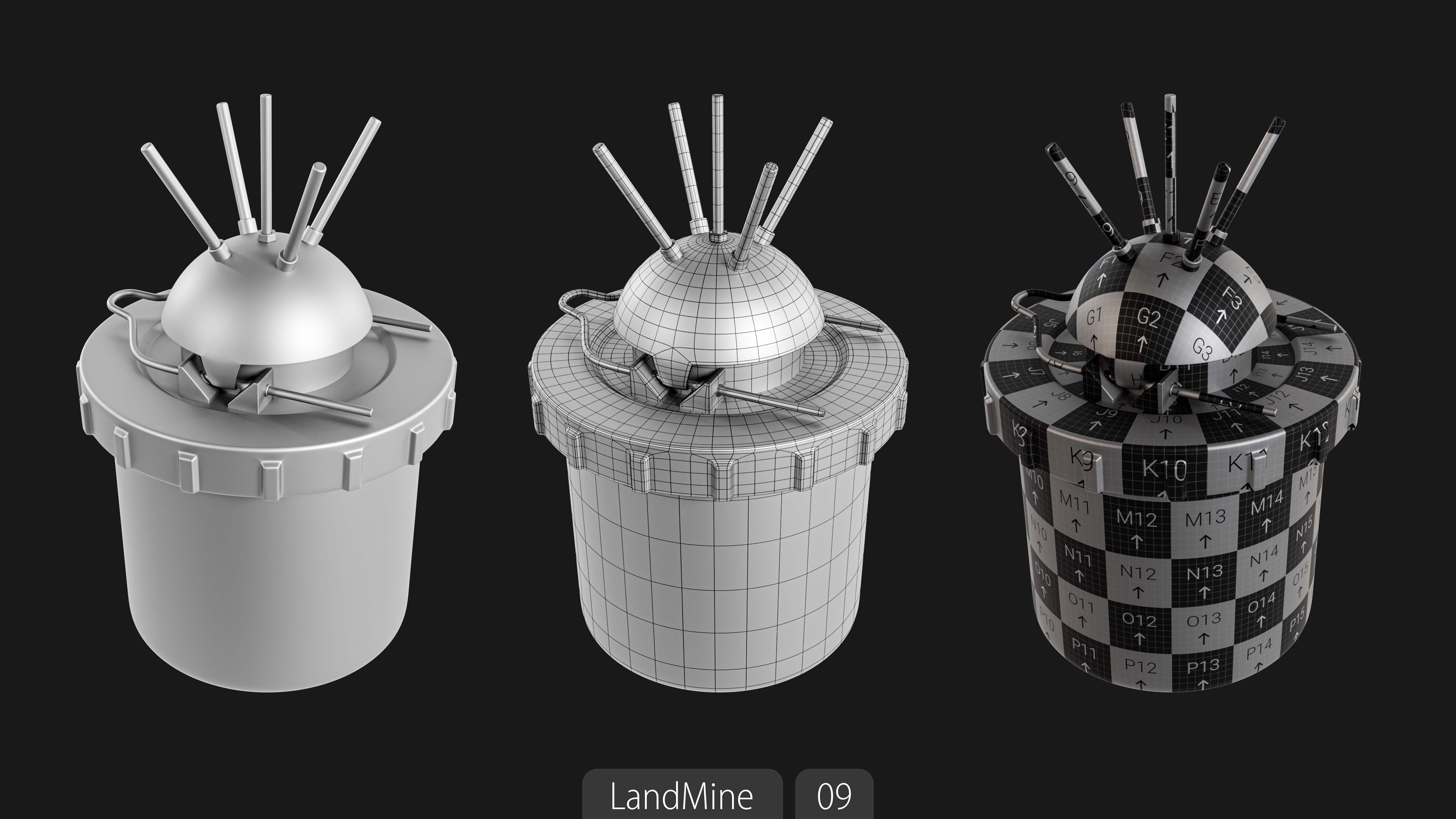 Explosives Mega Pack 100 Meshes Grenades Bombs Mines Dynamites Low-poly 3D model_51