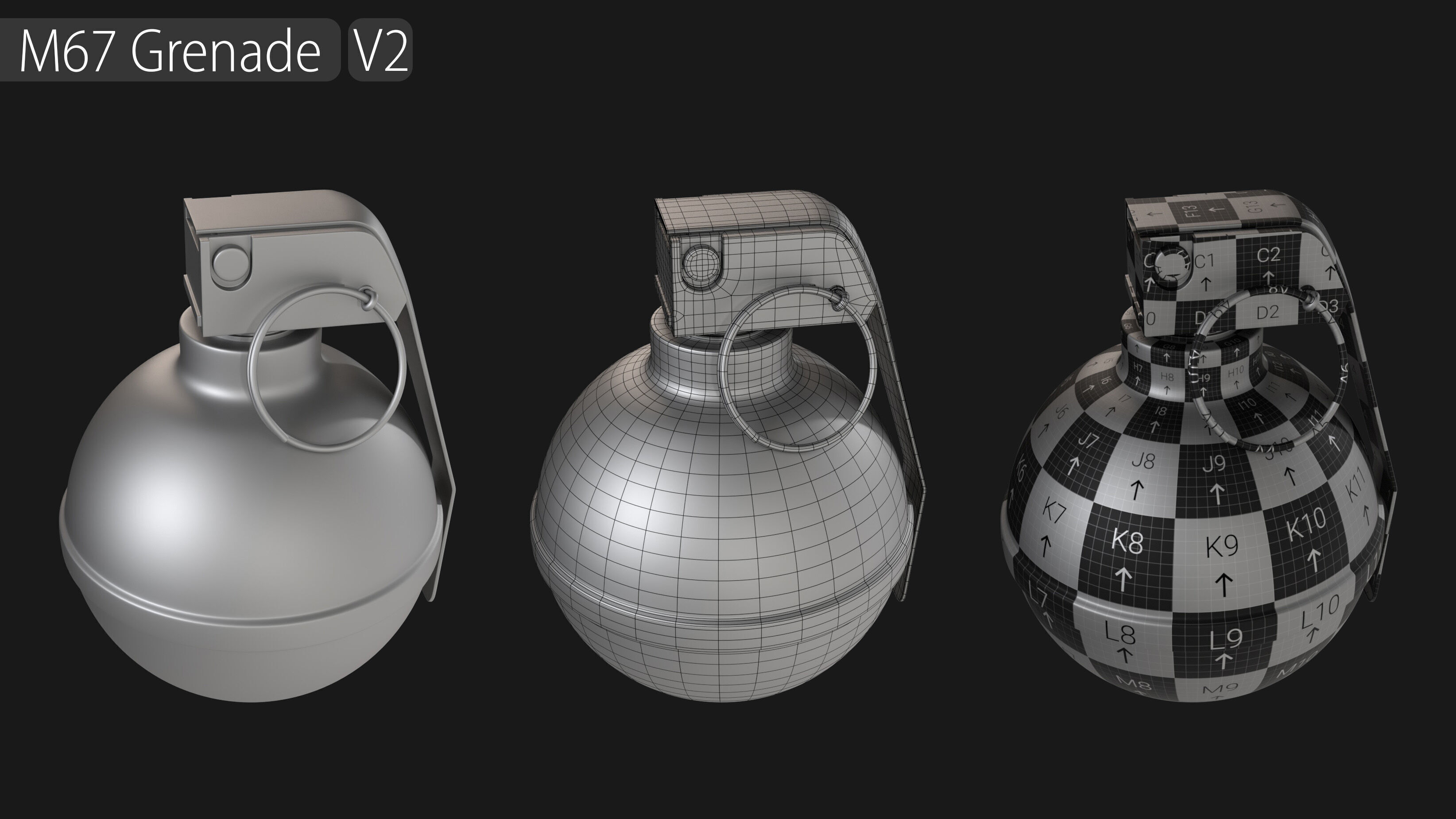 Explosives Mega Pack 100 Meshes Grenades Bombs Mines Dynamites Low-poly 3D model_4