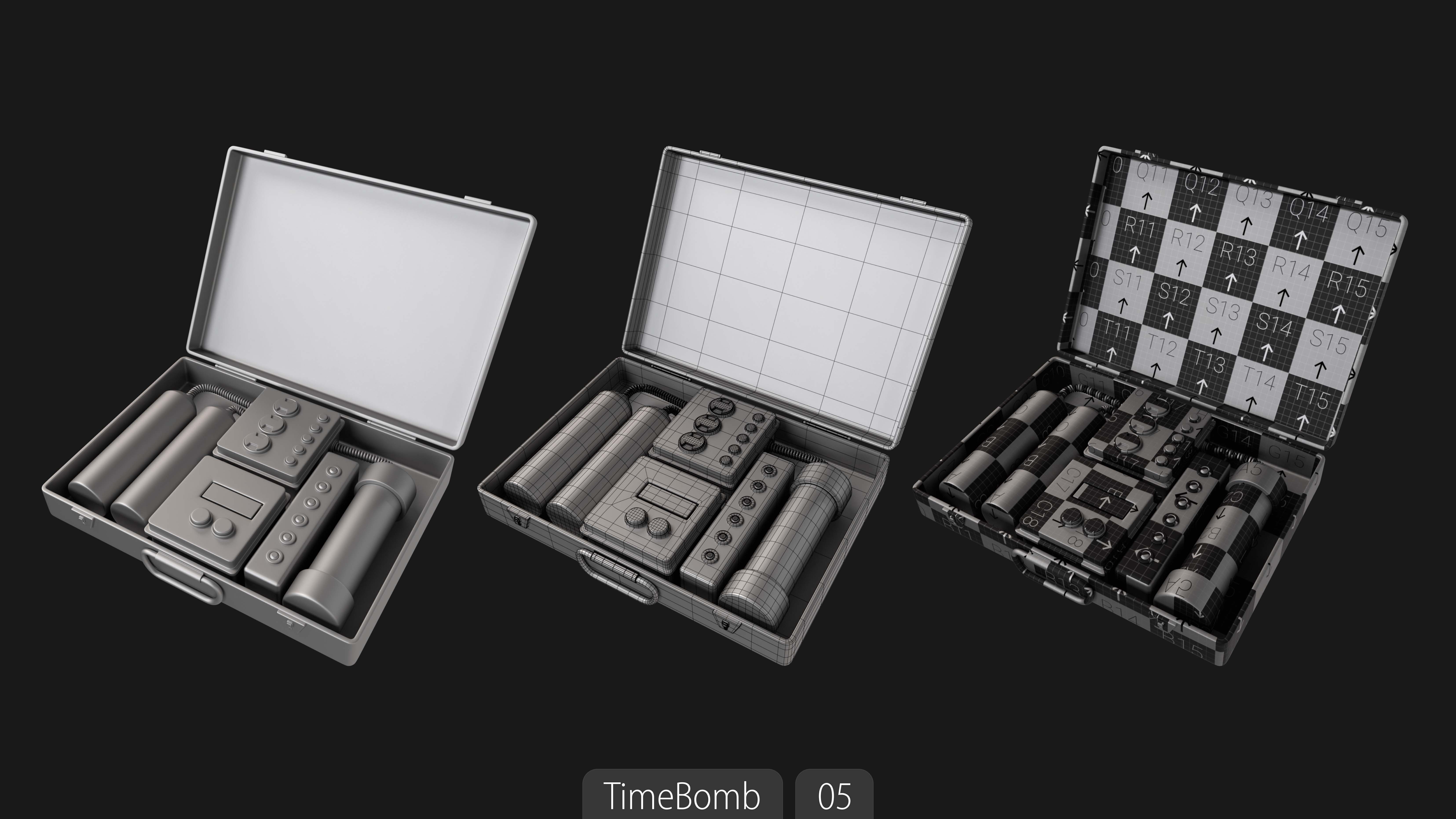 Explosives Mega Pack 100 Meshes Grenades Bombs Mines Dynamites Low-poly 3D model_65