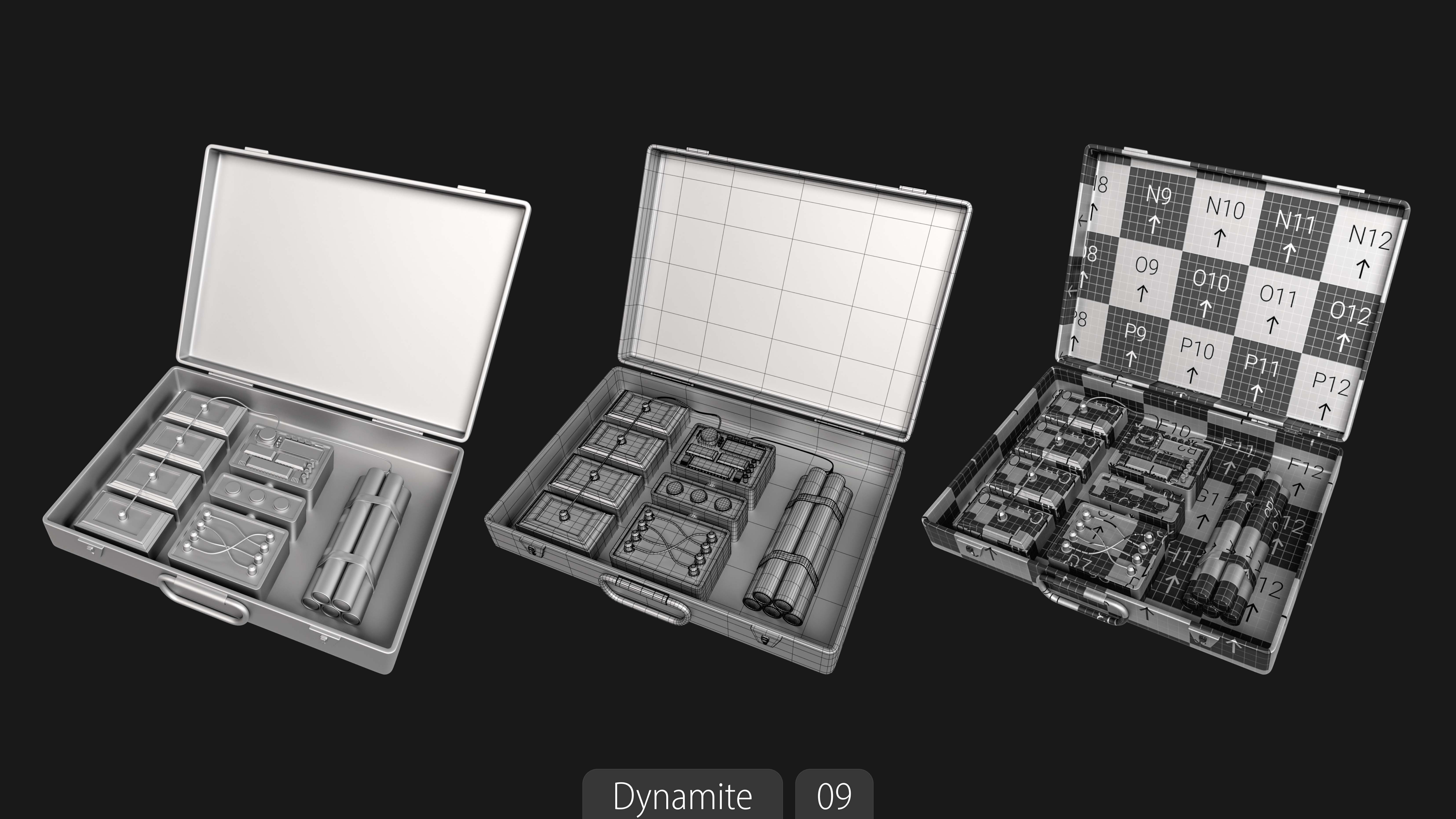 Explosives Mega Pack 100 Meshes Grenades Bombs Mines Dynamites Low-poly 3D model_45