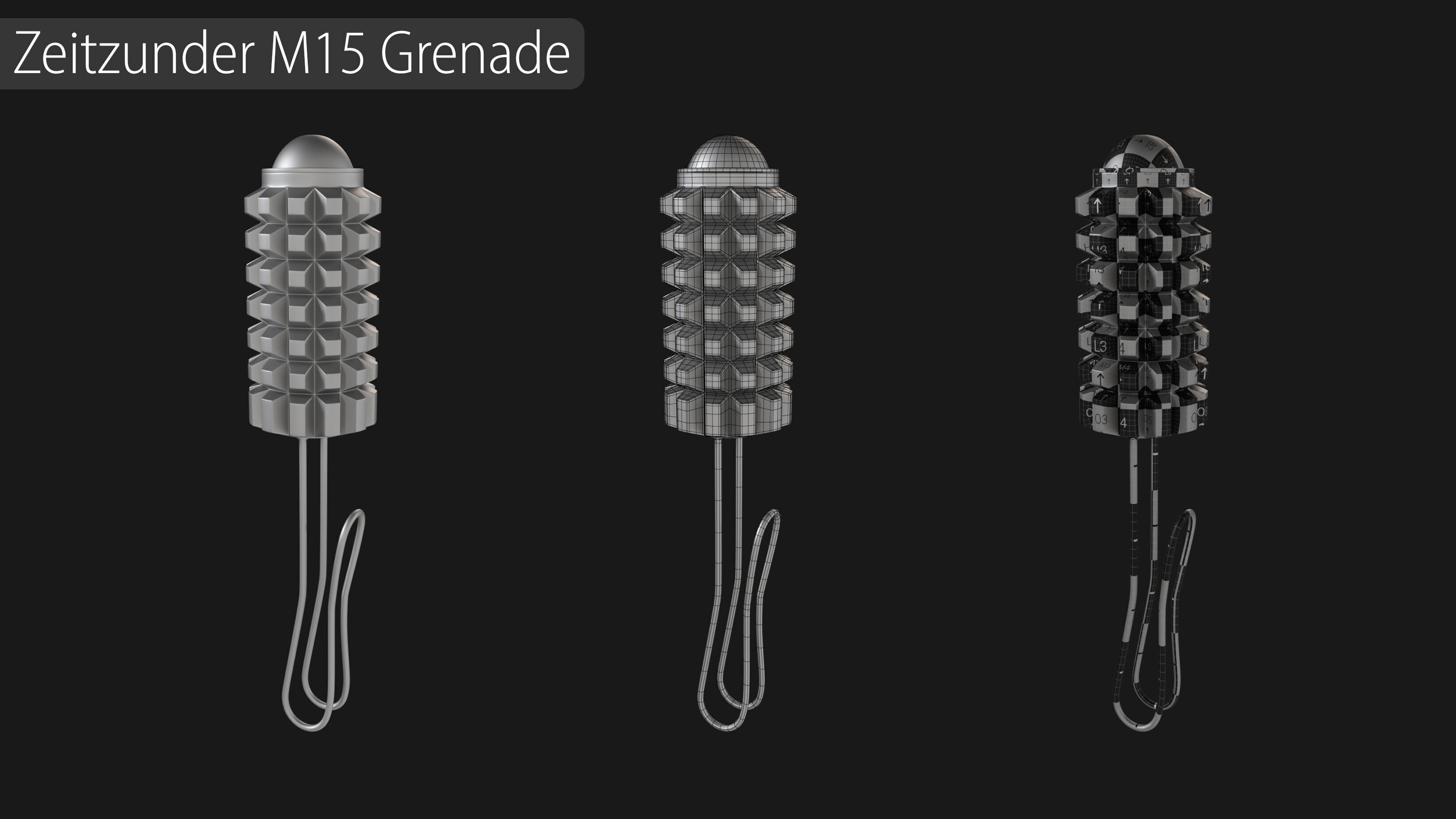 Explosives Mega Pack 100 Meshes Grenades Bombs Mines Dynamites Low-poly 3D model_26