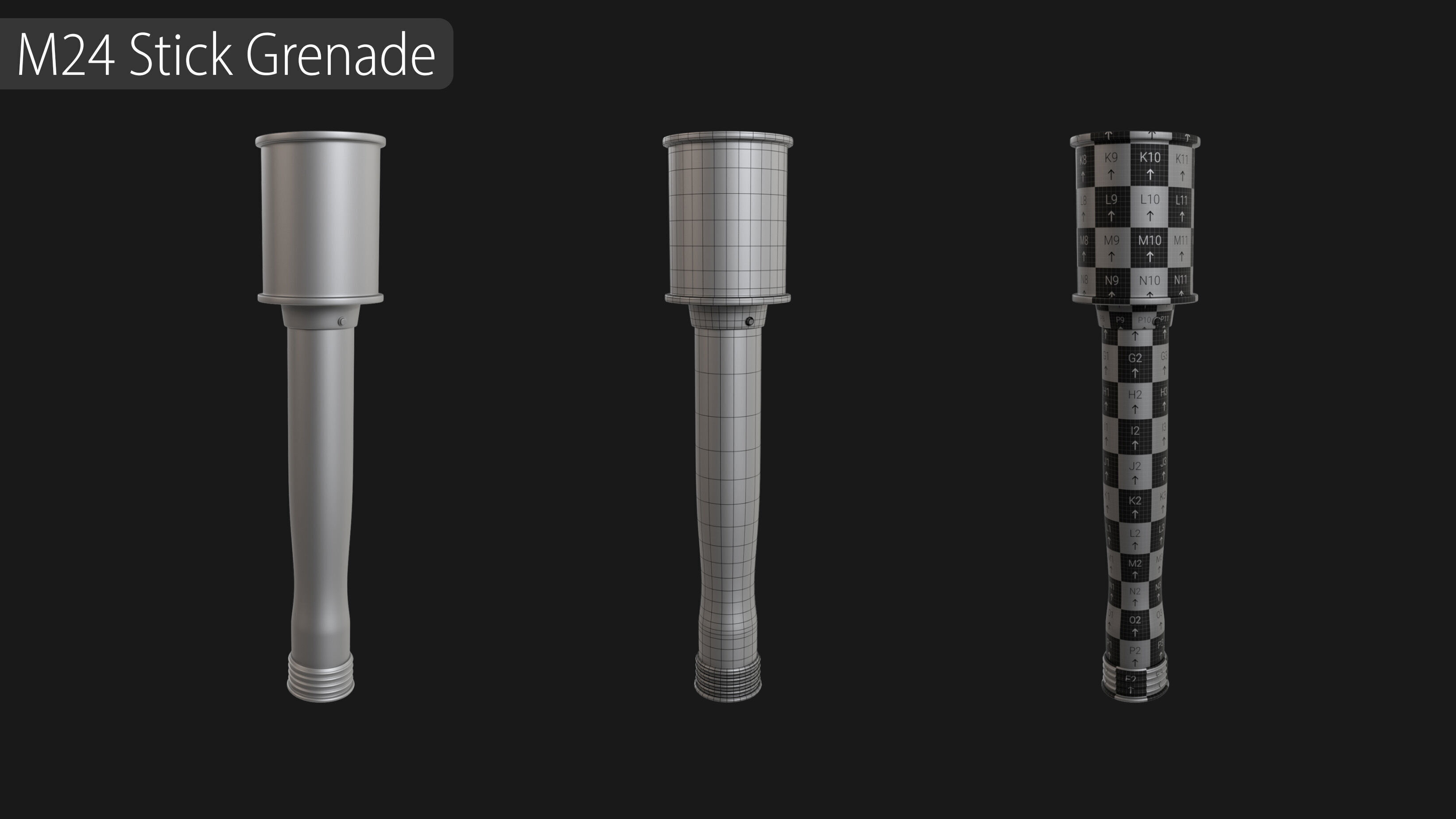 Explosives Mega Pack 100 Meshes Grenades Bombs Mines Dynamites Low-poly 3D model_12