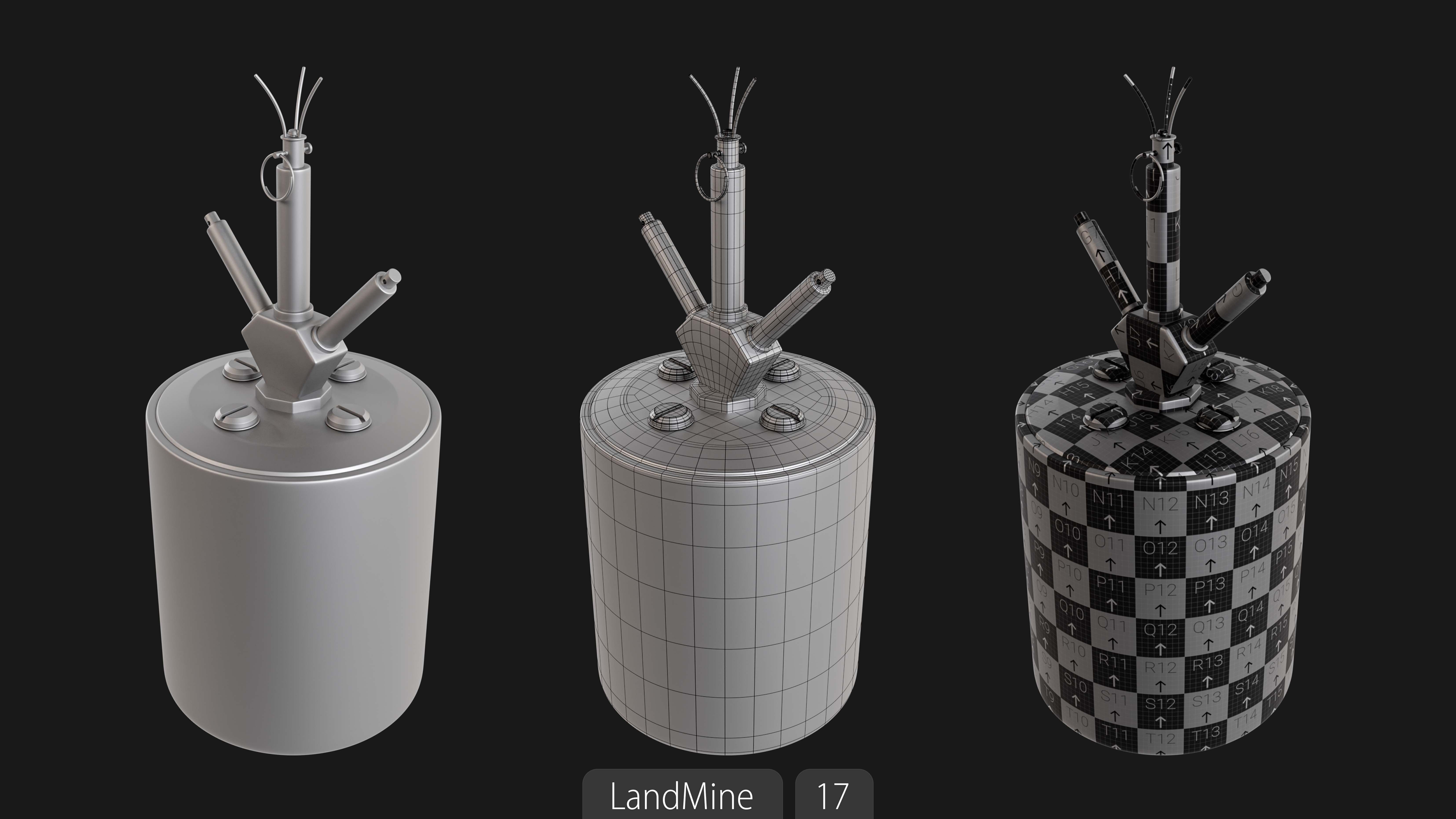 Explosives Mega Pack 100 Meshes Grenades Bombs Mines Dynamites Low-poly 3D model_57