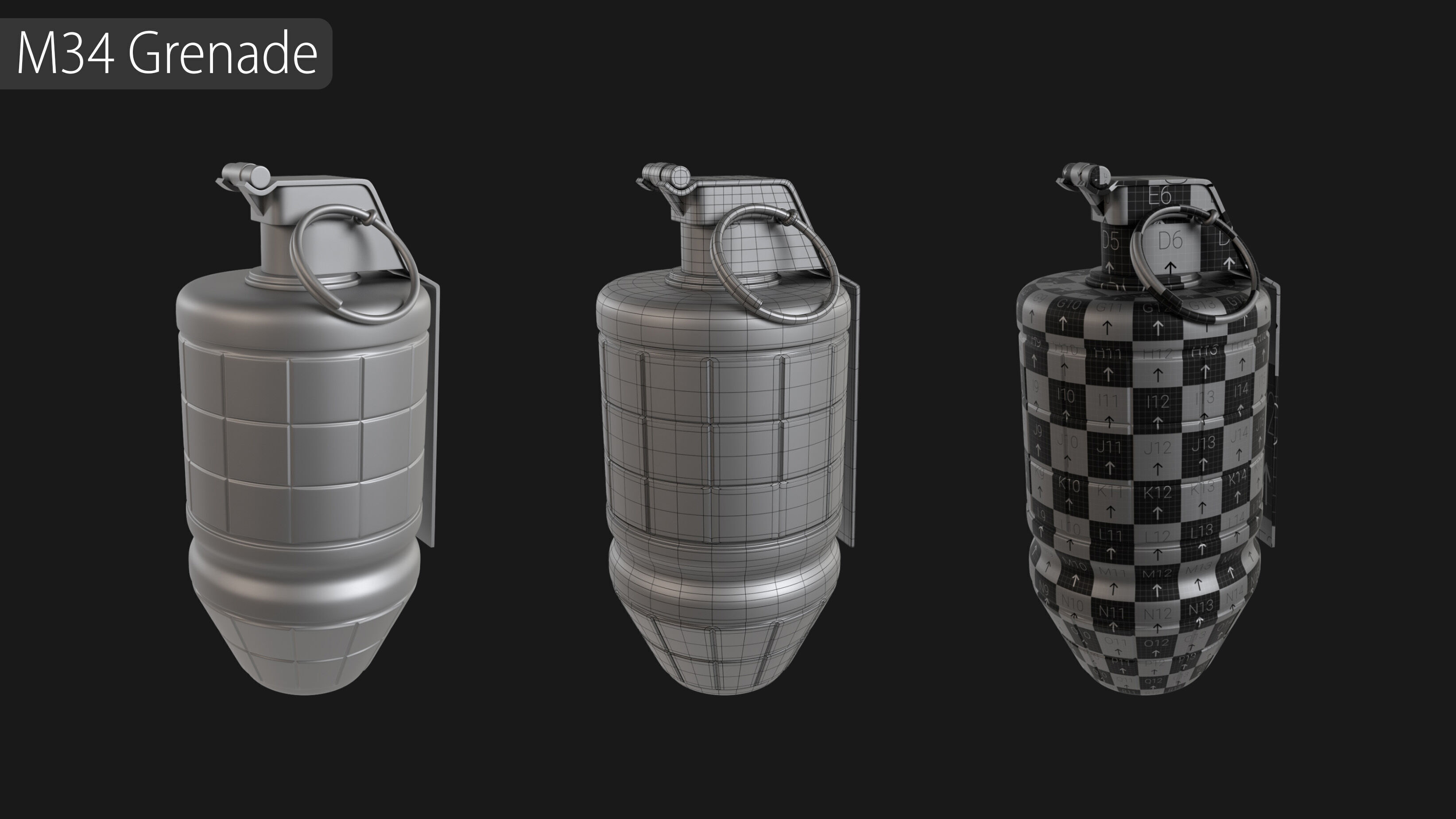Explosives Mega Pack 100 Meshes Grenades Bombs Mines Dynamites Low-poly 3D model_36