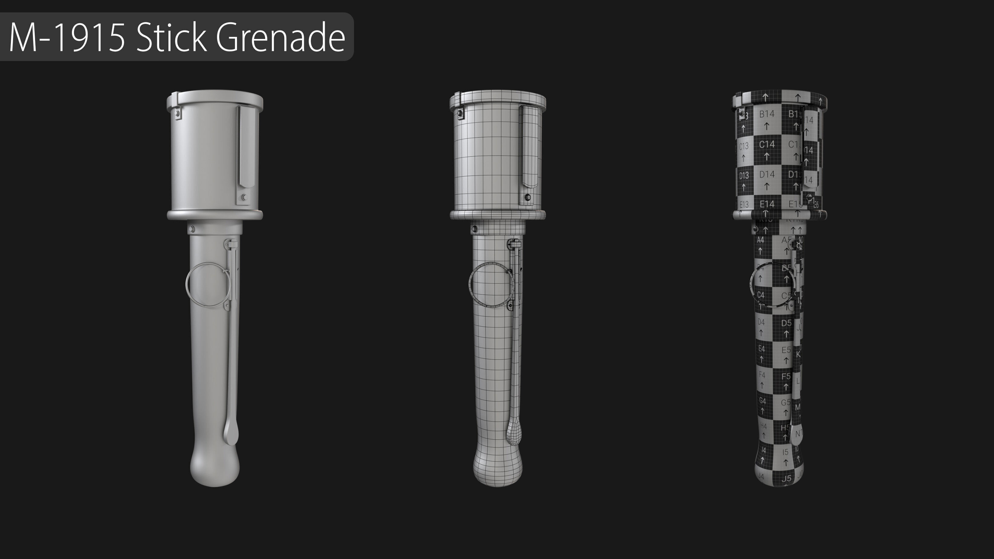 Explosives Mega Pack 100 Meshes Grenades Bombs Mines Dynamites Low-poly 3D model_14