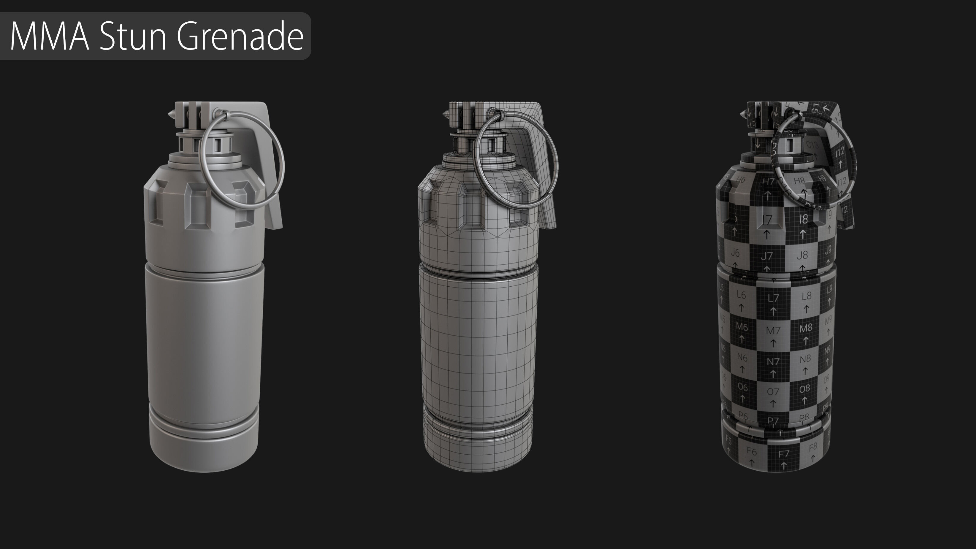 Explosives Mega Pack 100 Meshes Grenades Bombs Mines Dynamites Low-poly 3D model_37