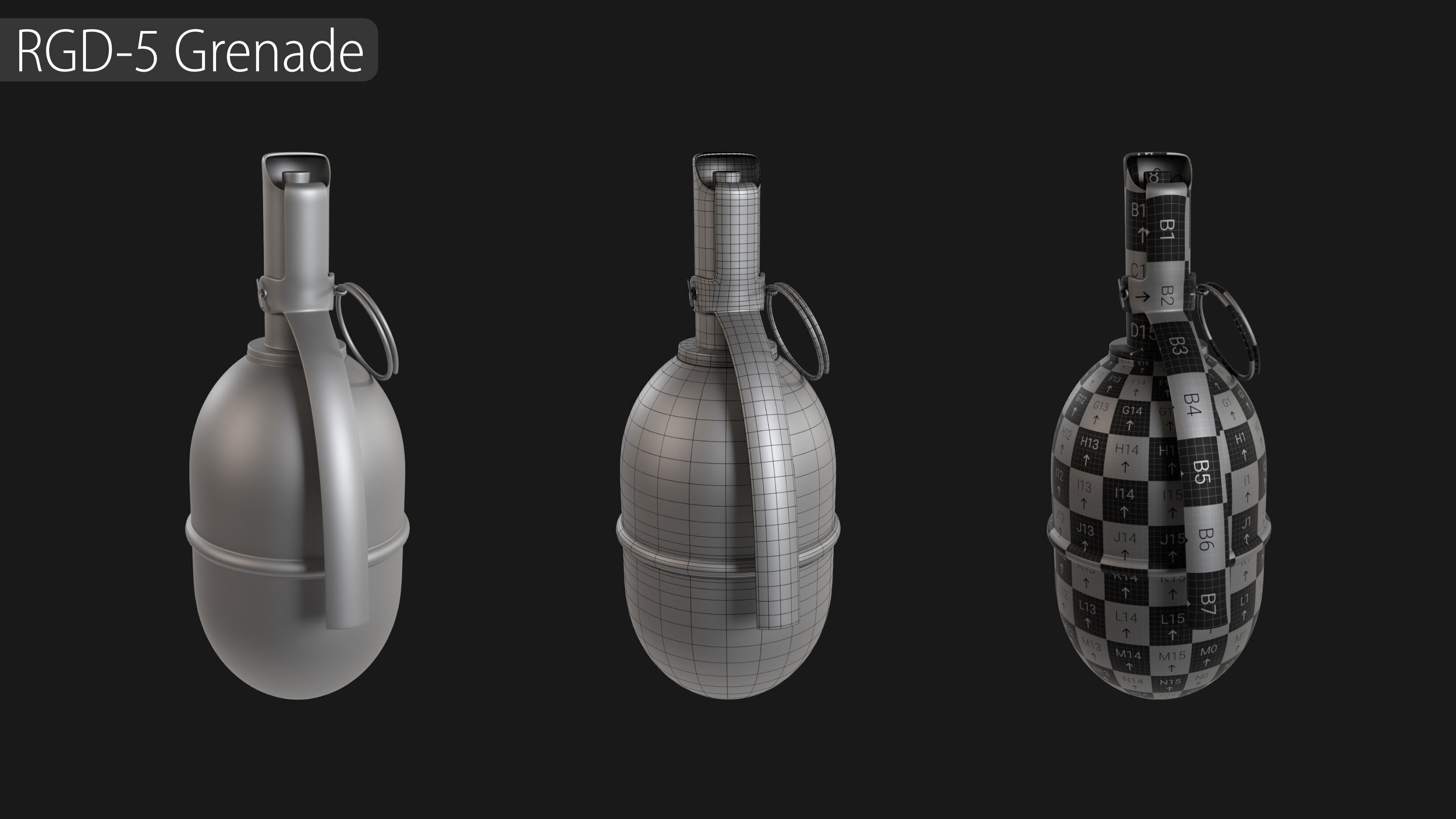 Explosives Mega Pack 100 Meshes Grenades Bombs Mines Dynamites Low-poly 3D model_21