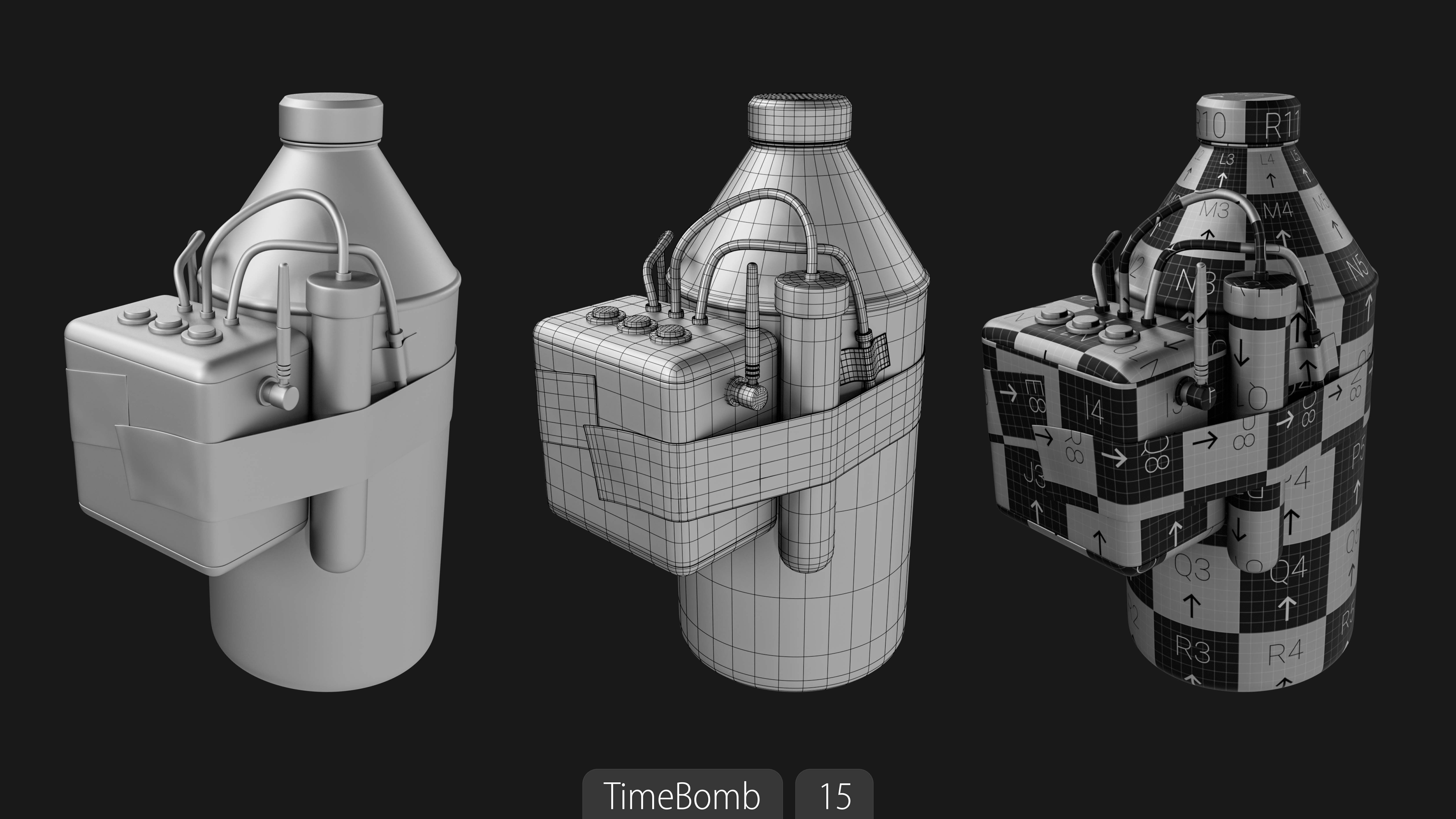 Explosives Mega Pack 100 Meshes Grenades Bombs Mines Dynamites Low-poly 3D model_73