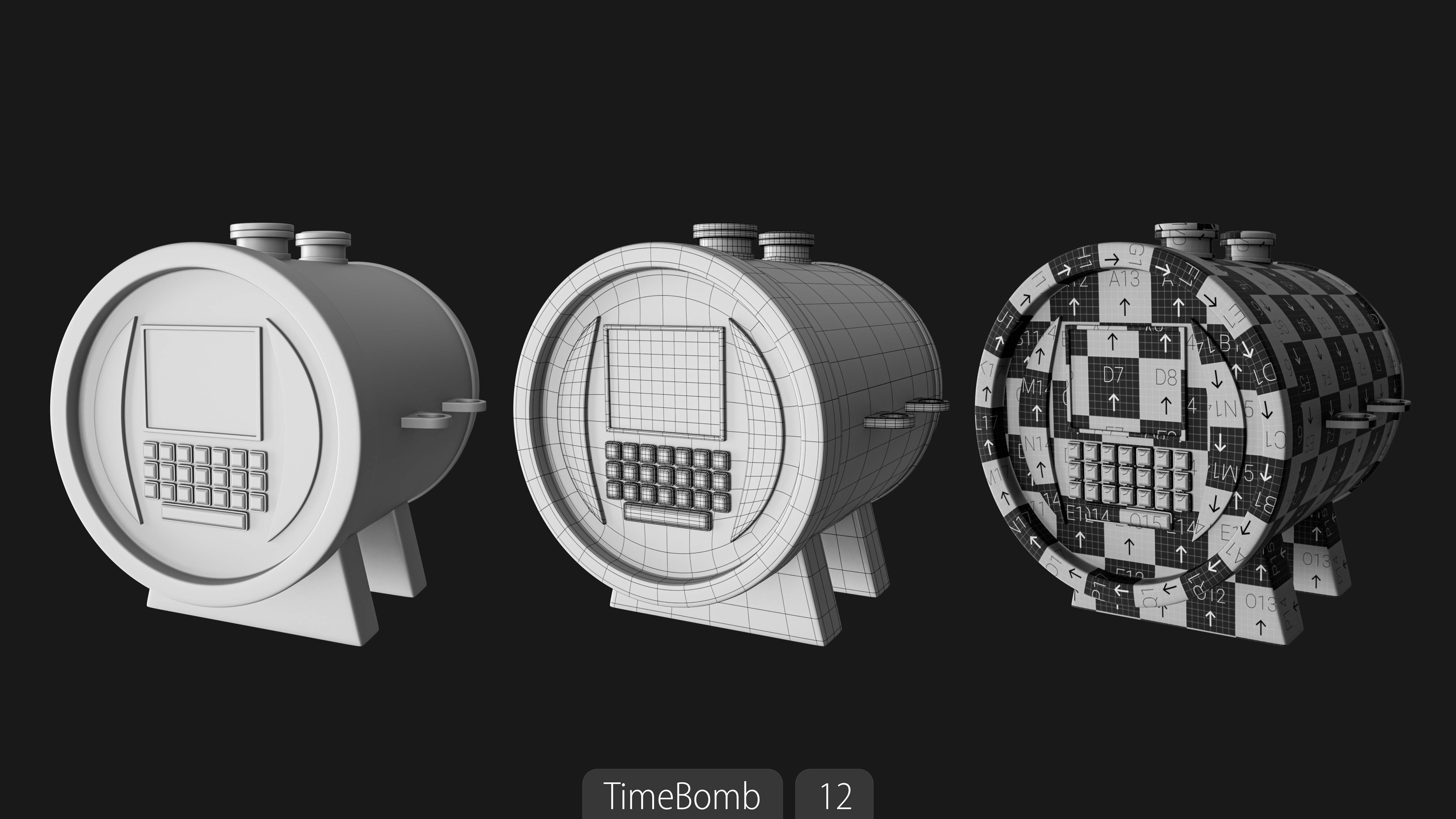 Explosives Mega Pack 100 Meshes Grenades Bombs Mines Dynamites Low-poly 3D model_71