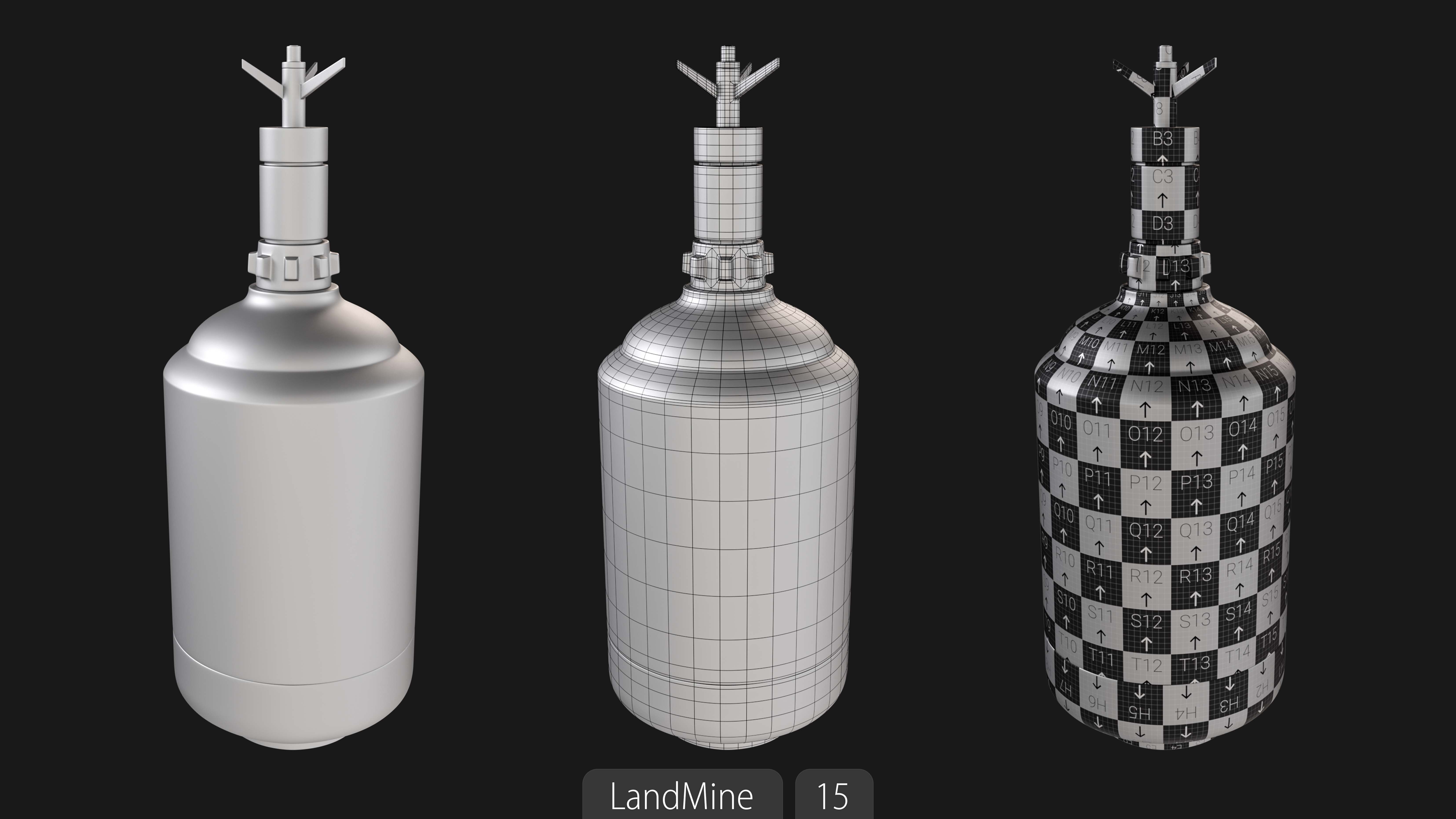 Explosives Mega Pack 100 Meshes Grenades Bombs Mines Dynamites Low-poly 3D model_55