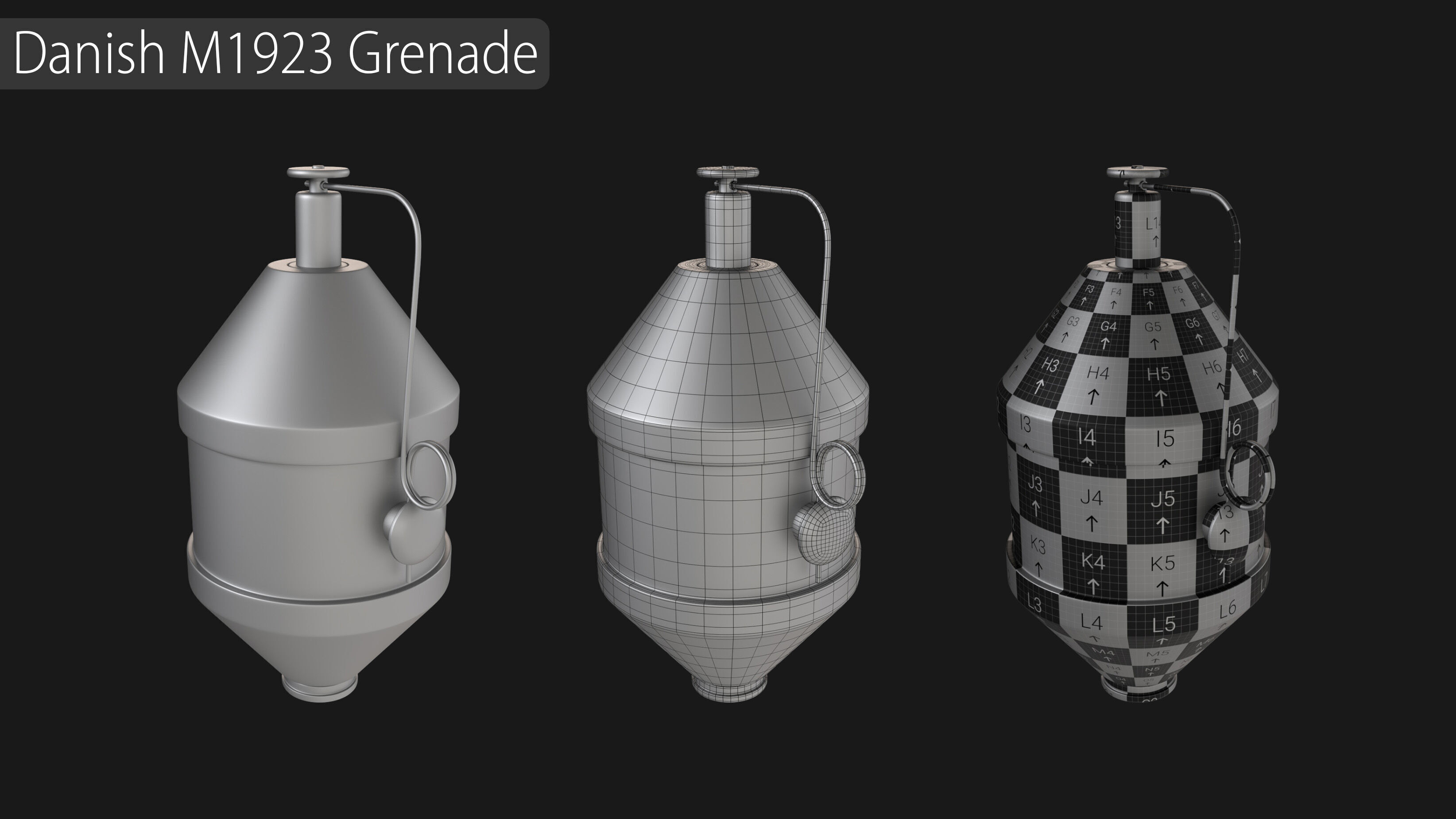 Explosives Mega Pack 100 Meshes Grenades Bombs Mines Dynamites Low-poly 3D model_16