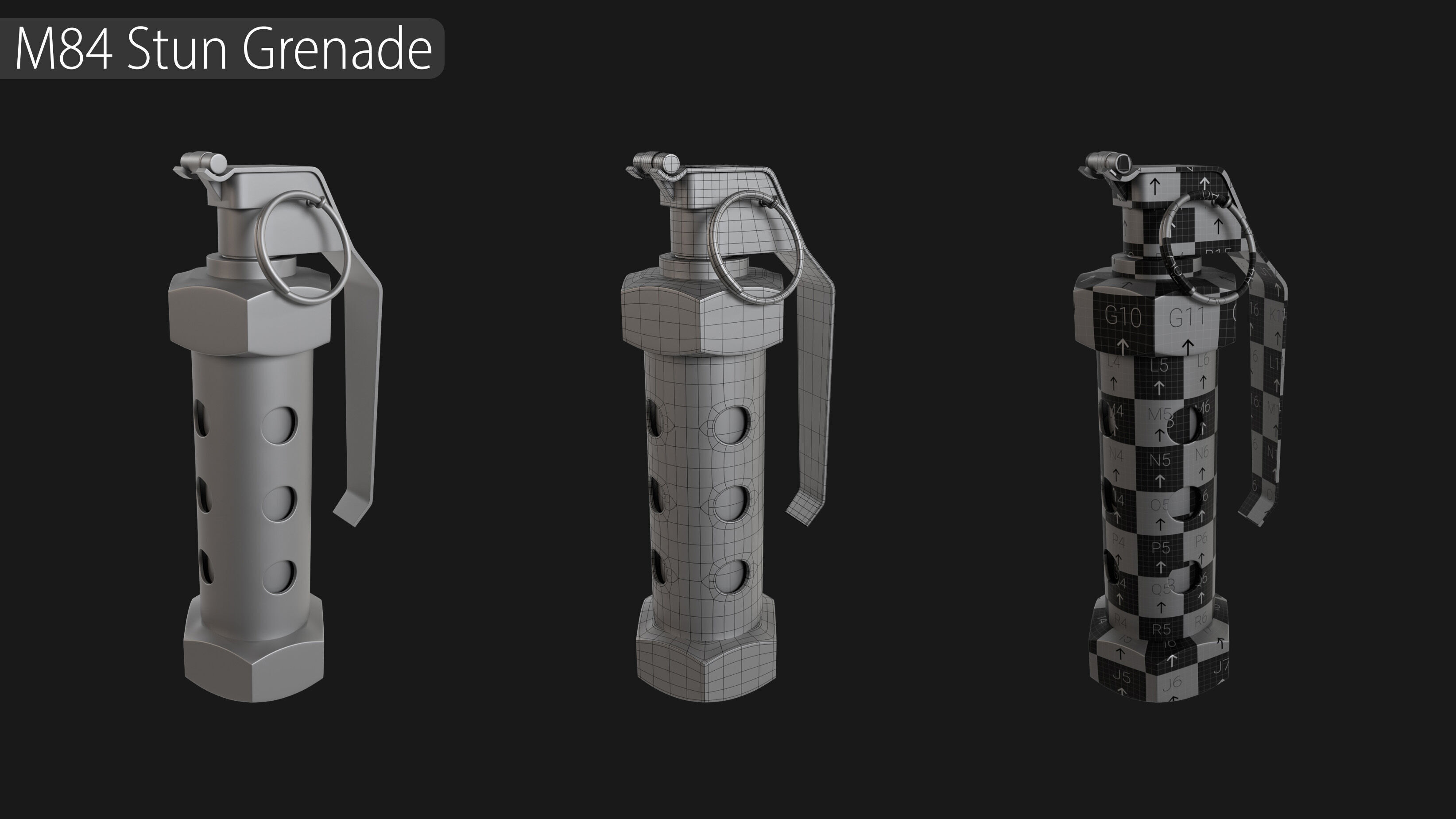 Explosives Mega Pack 100 Meshes Grenades Bombs Mines Dynamites Low-poly 3D model_33