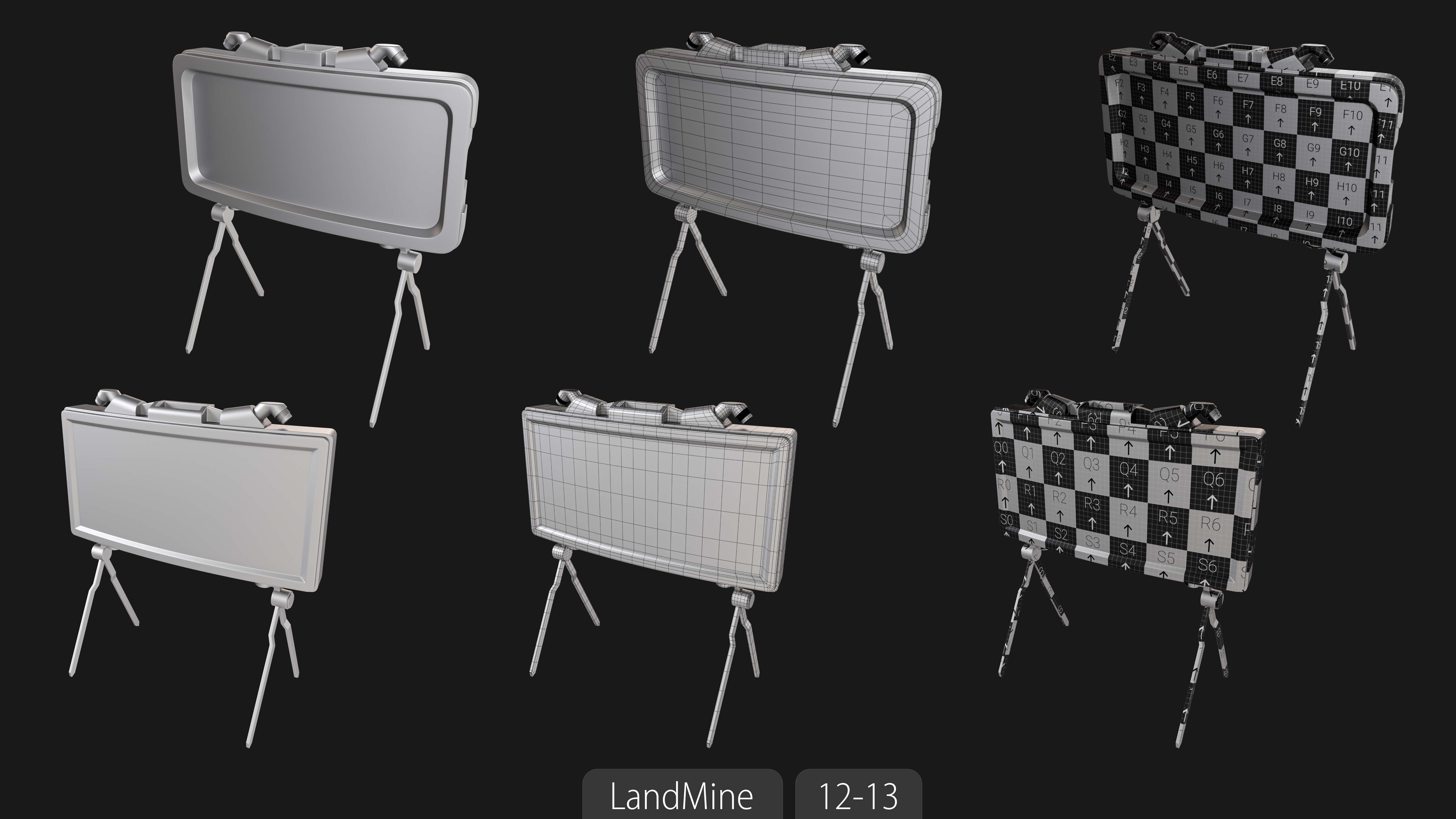 Explosives Mega Pack 100 Meshes Grenades Bombs Mines Dynamites Low-poly 3D model_53