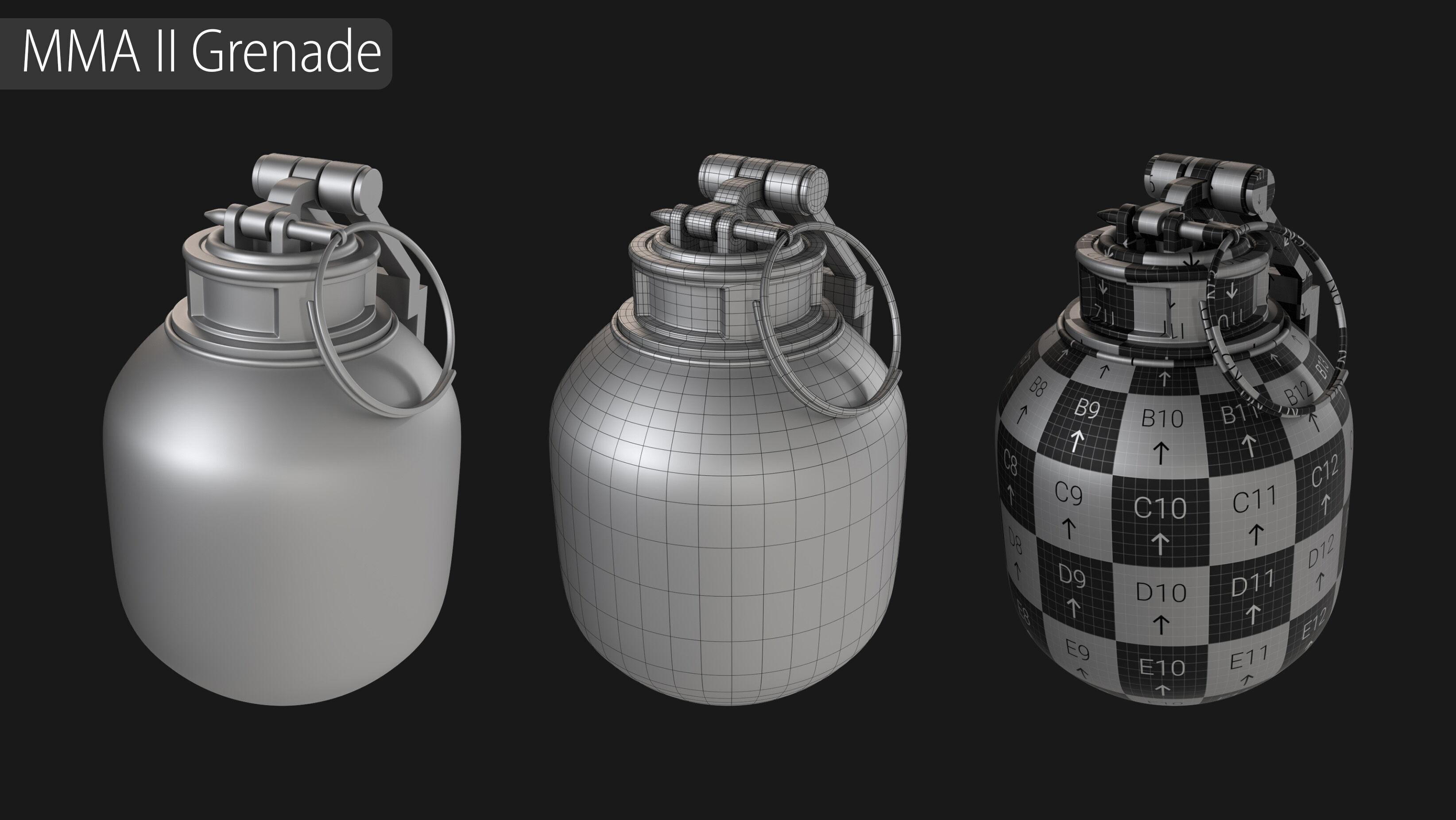 Explosives Mega Pack 100 Meshes Grenades Bombs Mines Dynamites Low-poly 3D model_29