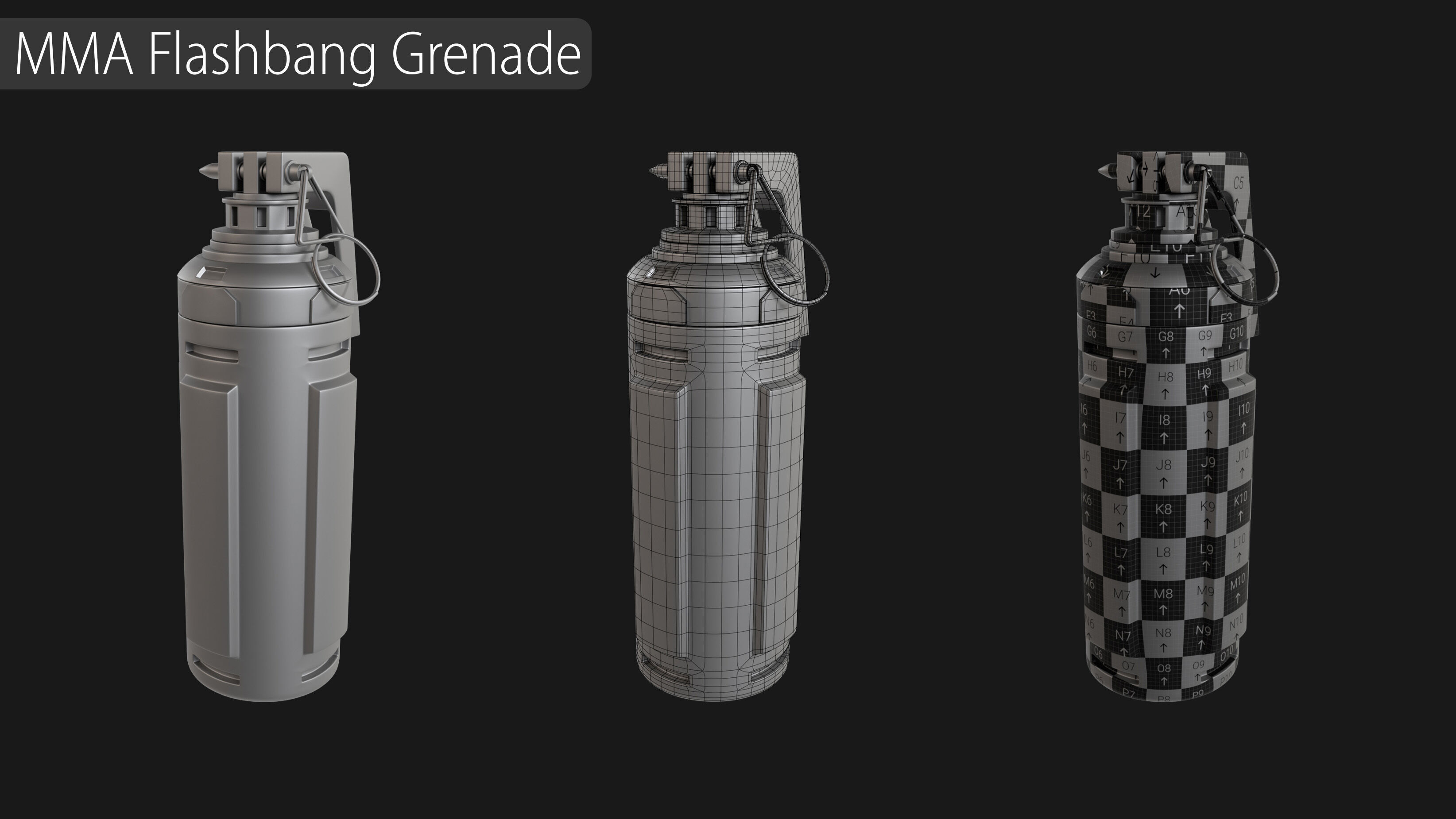 Explosives Mega Pack 100 Meshes Grenades Bombs Mines Dynamites Low-poly 3D model_38