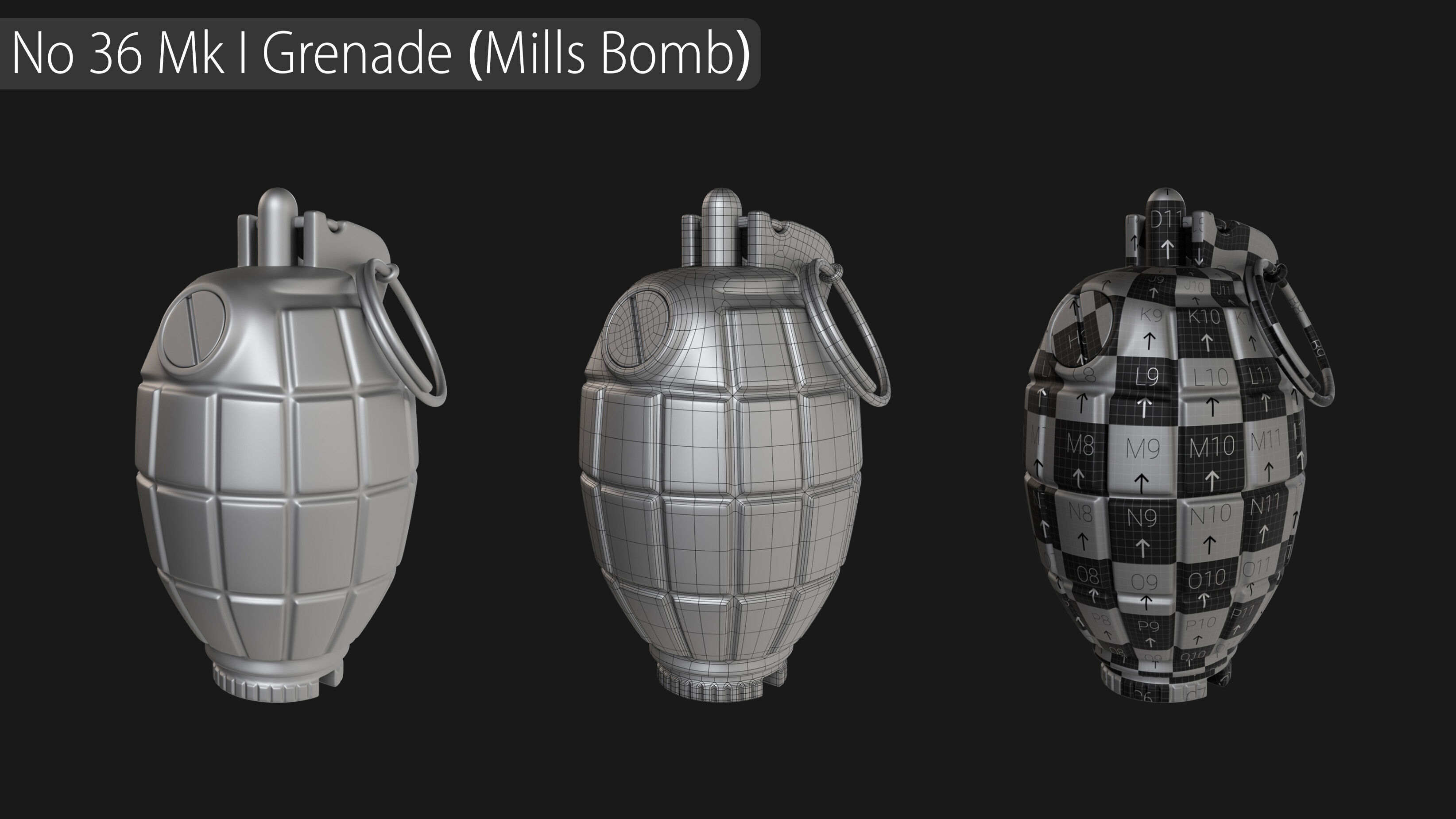 Explosives Mega Pack 100 Meshes Grenades Bombs Mines Dynamites Low-poly 3D model_7