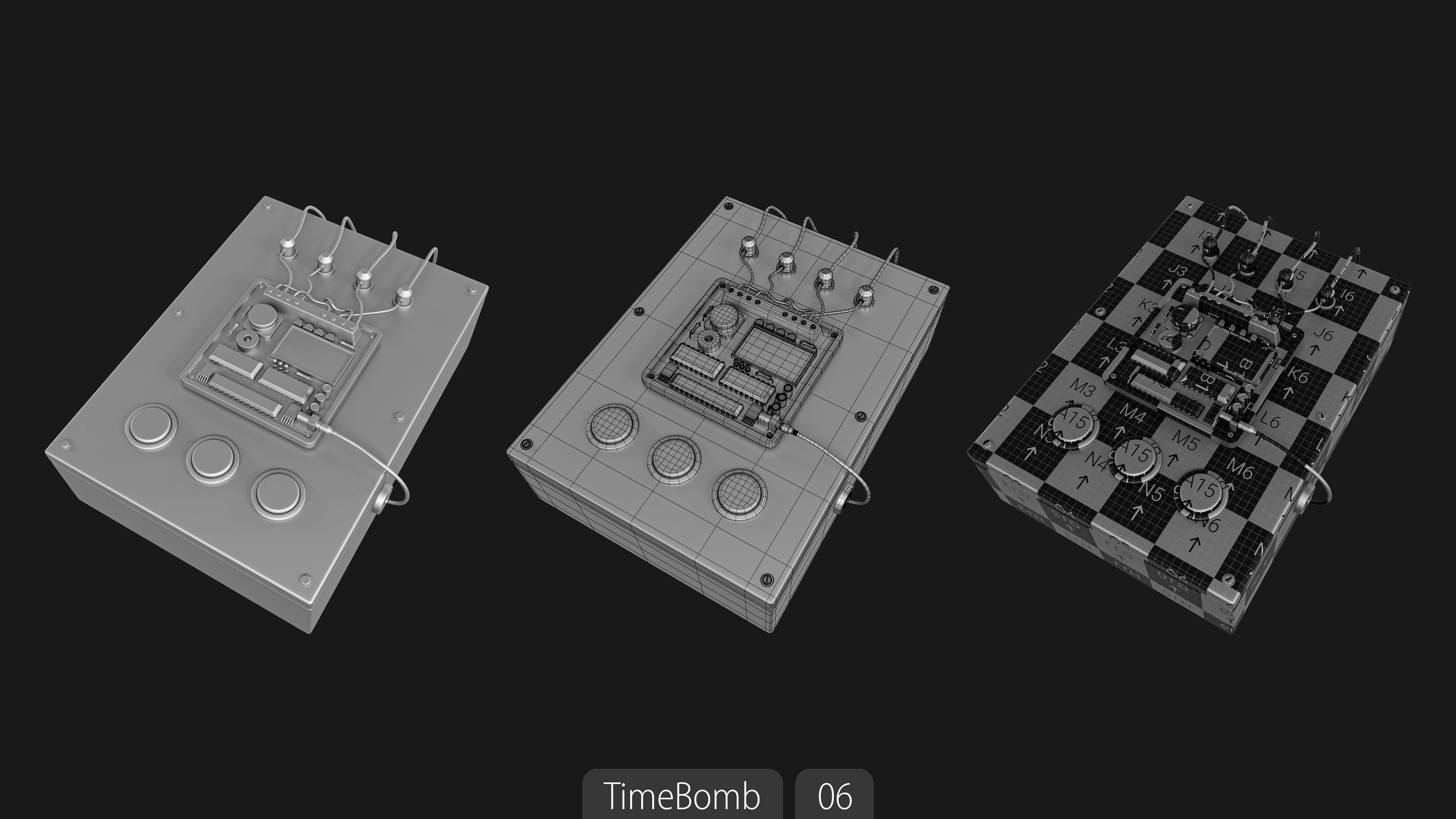 Explosives Mega Pack 100 Meshes Grenades Bombs Mines Dynamites Low-poly 3D model_66