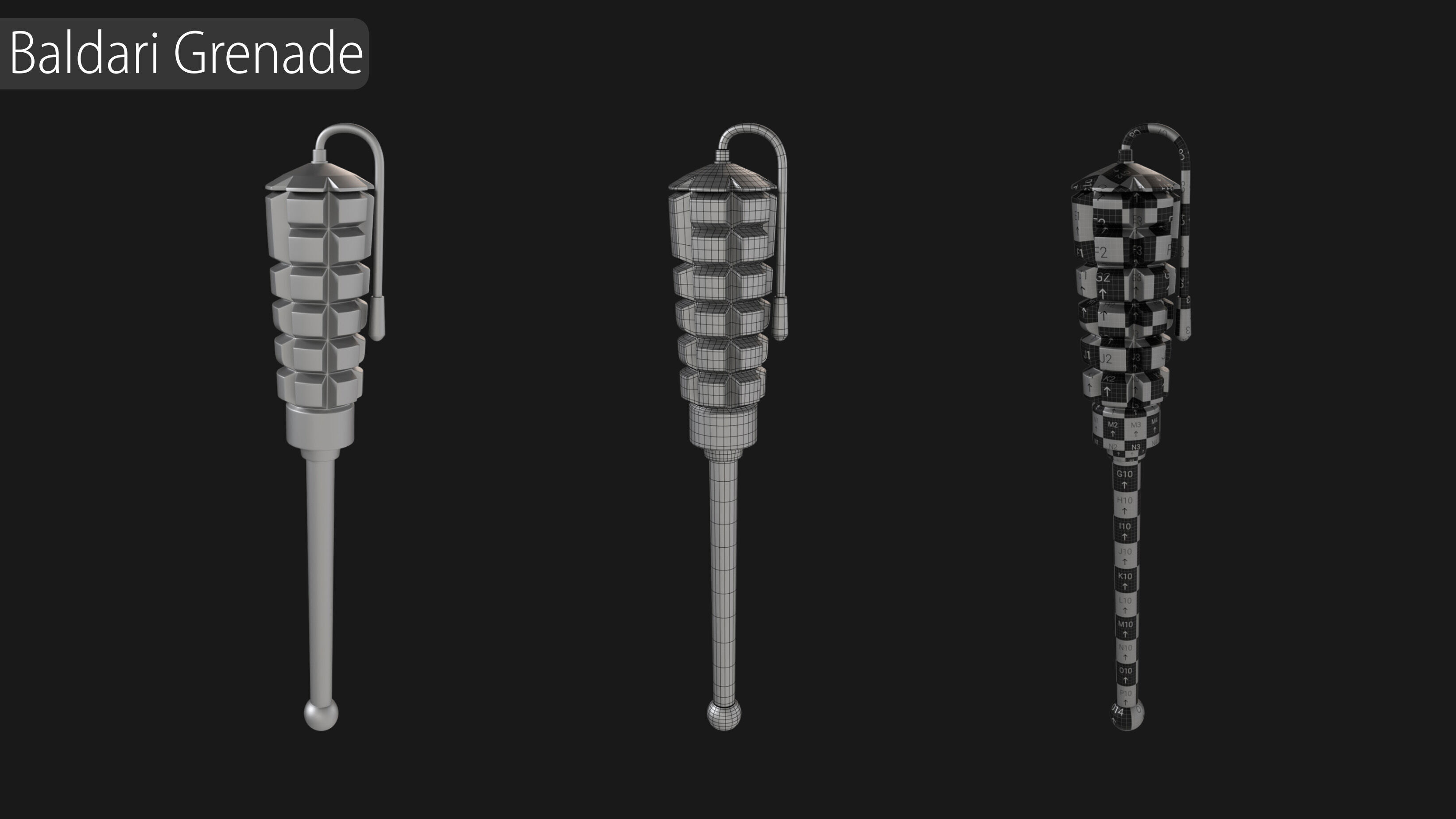 Explosives Mega Pack 100 Meshes Grenades Bombs Mines Dynamites Low-poly 3D model_19