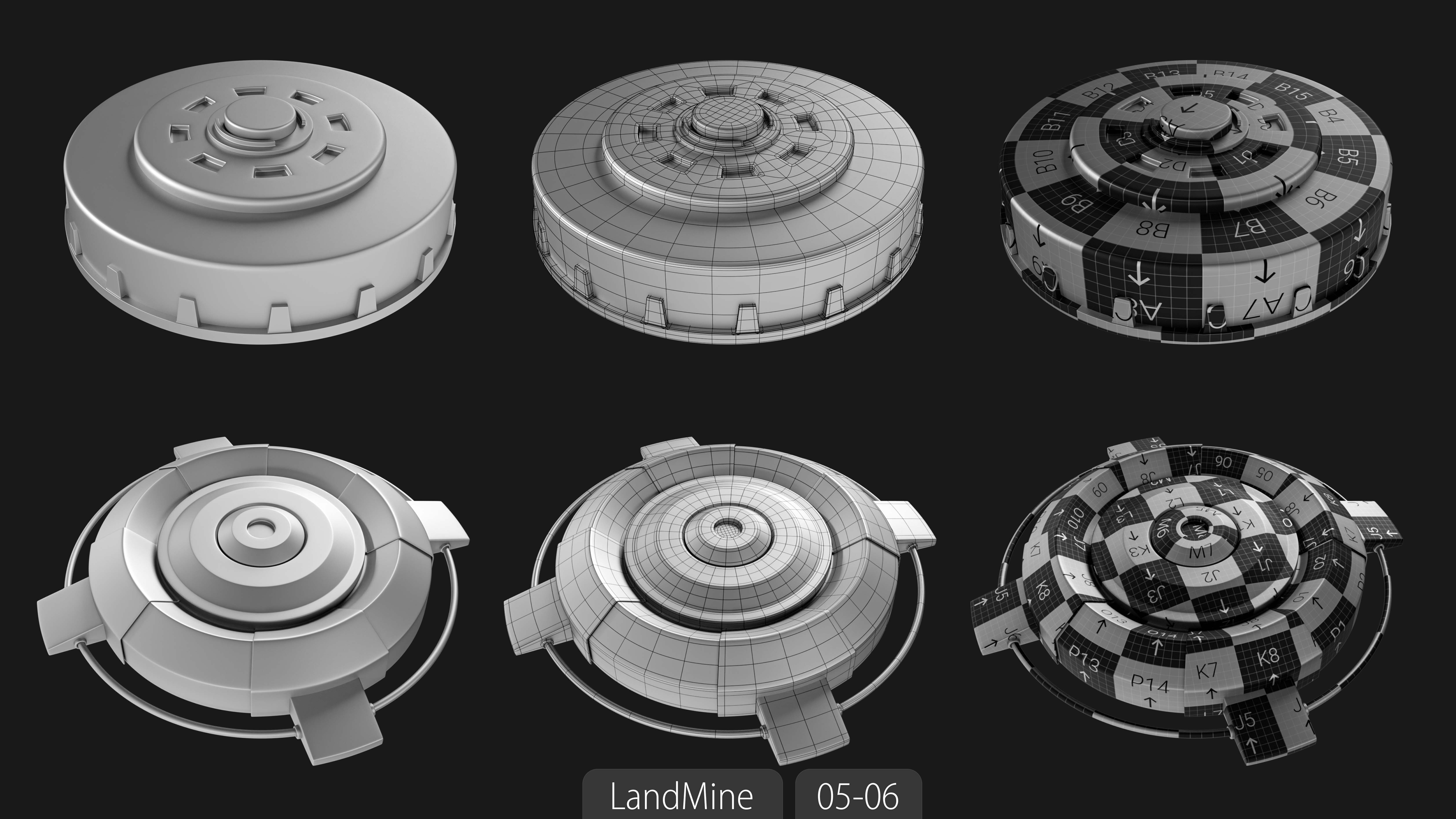 Explosives Mega Pack 100 Meshes Grenades Bombs Mines Dynamites Low-poly 3D model_49