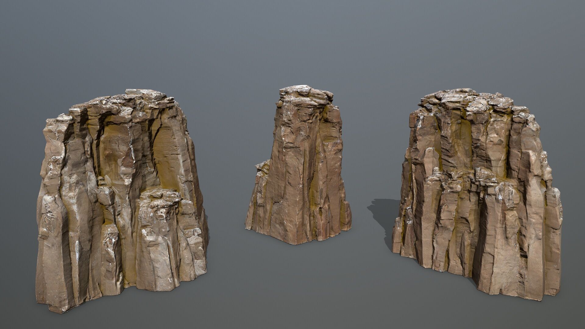 Old Rock Set Low-poly 3D model_10