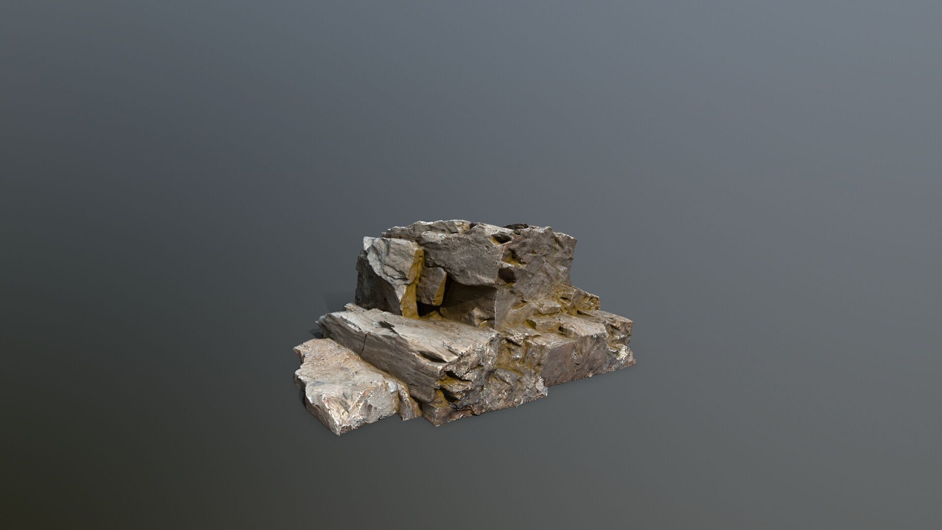 Old Rock Set Low-poly 3D model_5