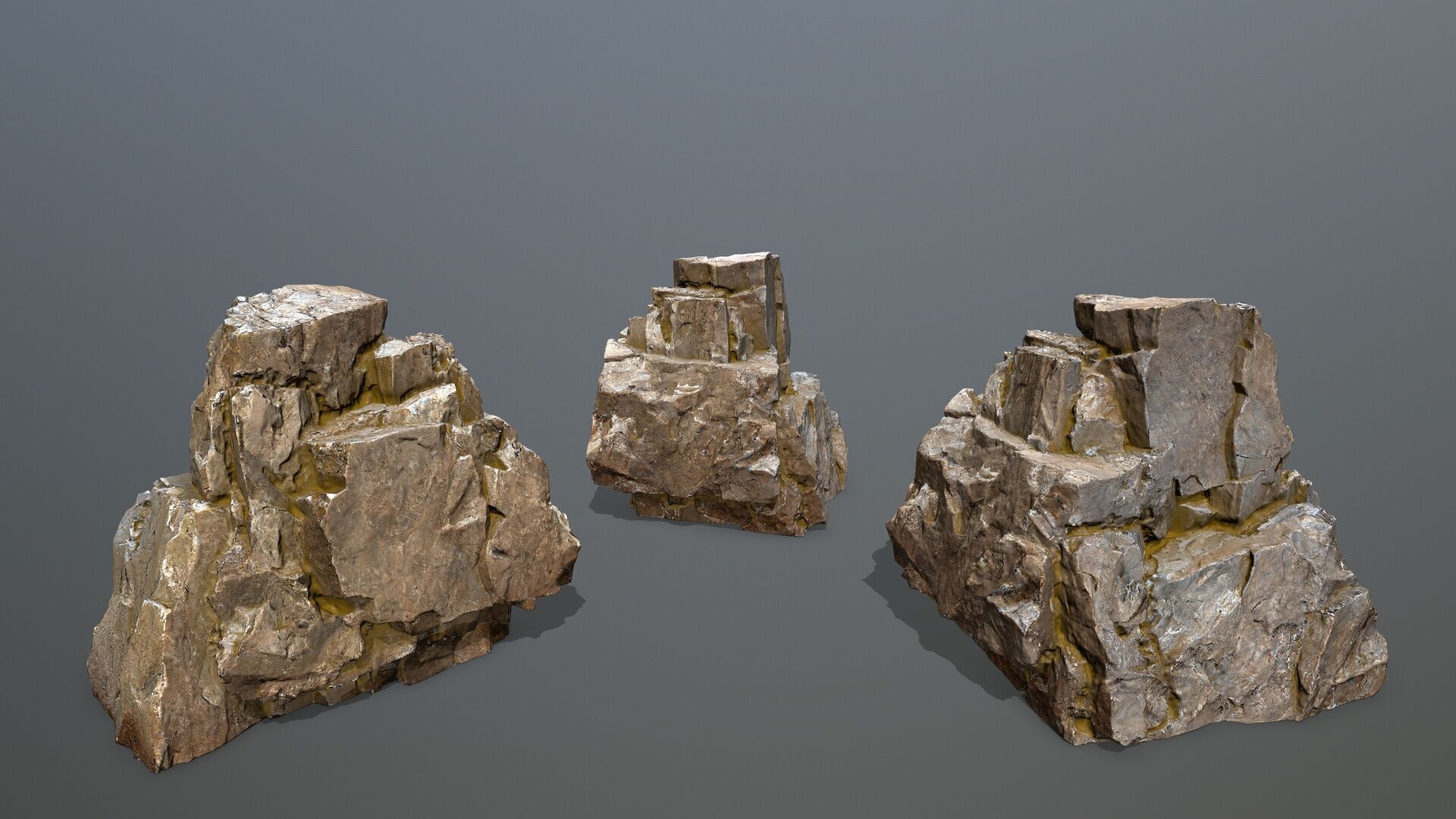 Old Rock Set Low-poly 3D model_12