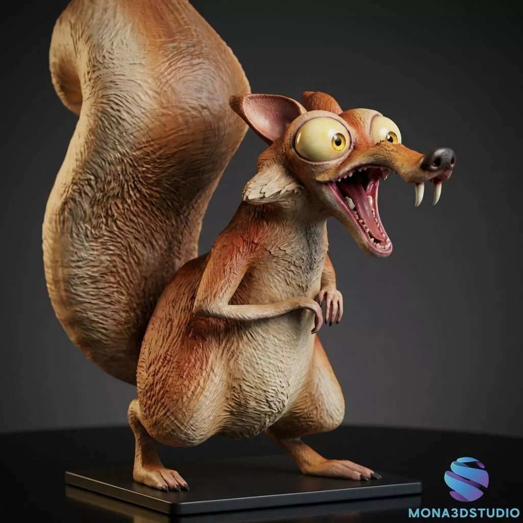 Scrat and Scratte 3D Models Presupported STL Files Ice Age 3D print model