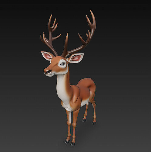 Deer Realistic 3D Model Basic - Low Poly Realistic Low-poly 3D model