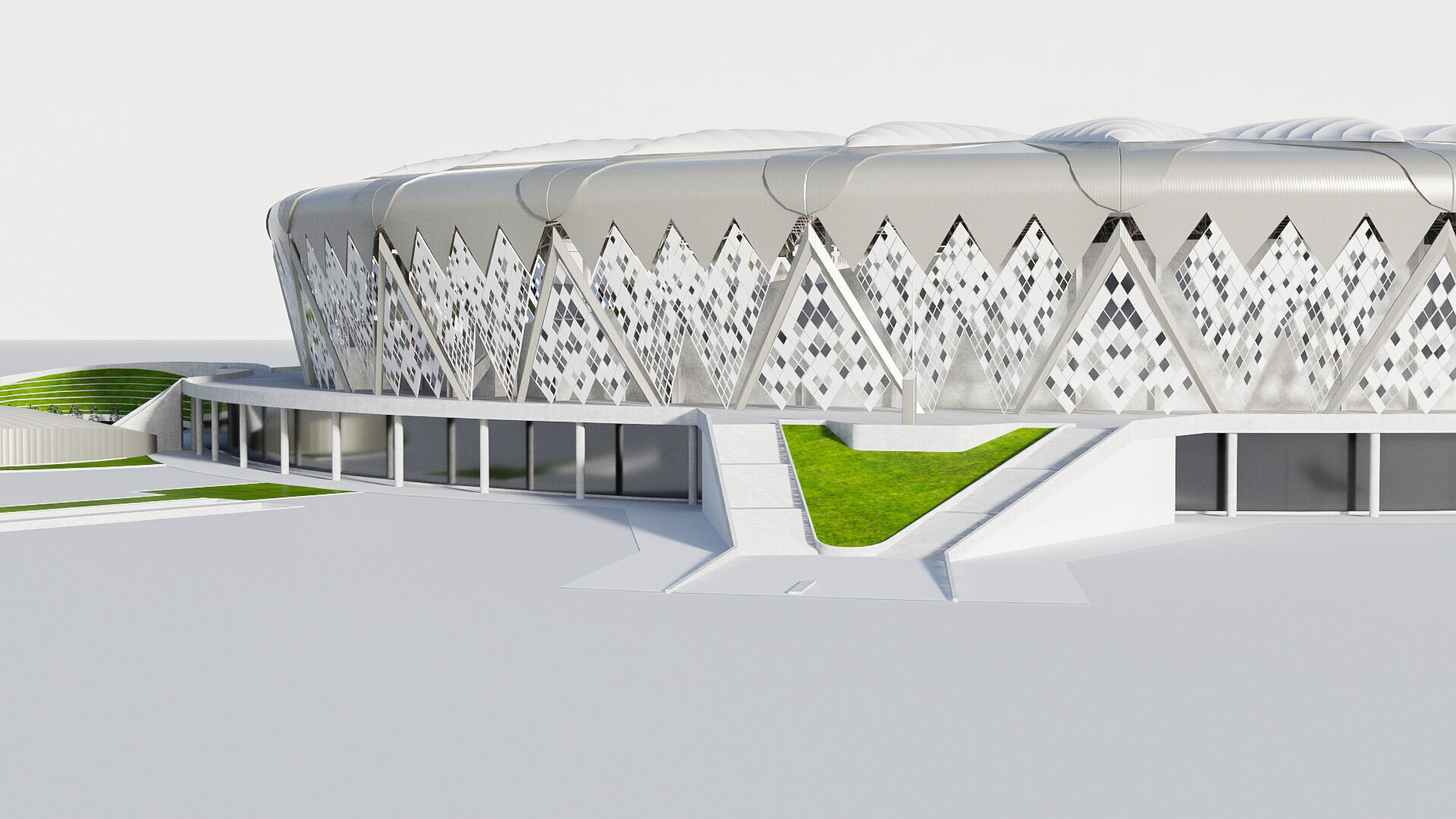 king Abdullah Stadium 3D model_7