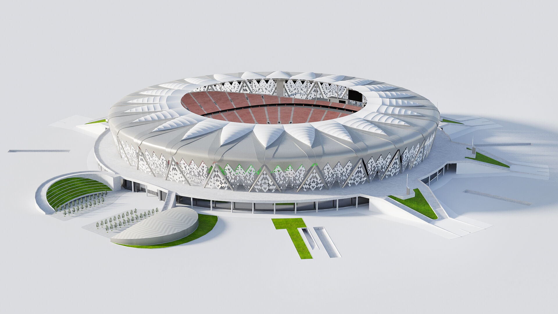 king Abdullah Stadium 3D model_2