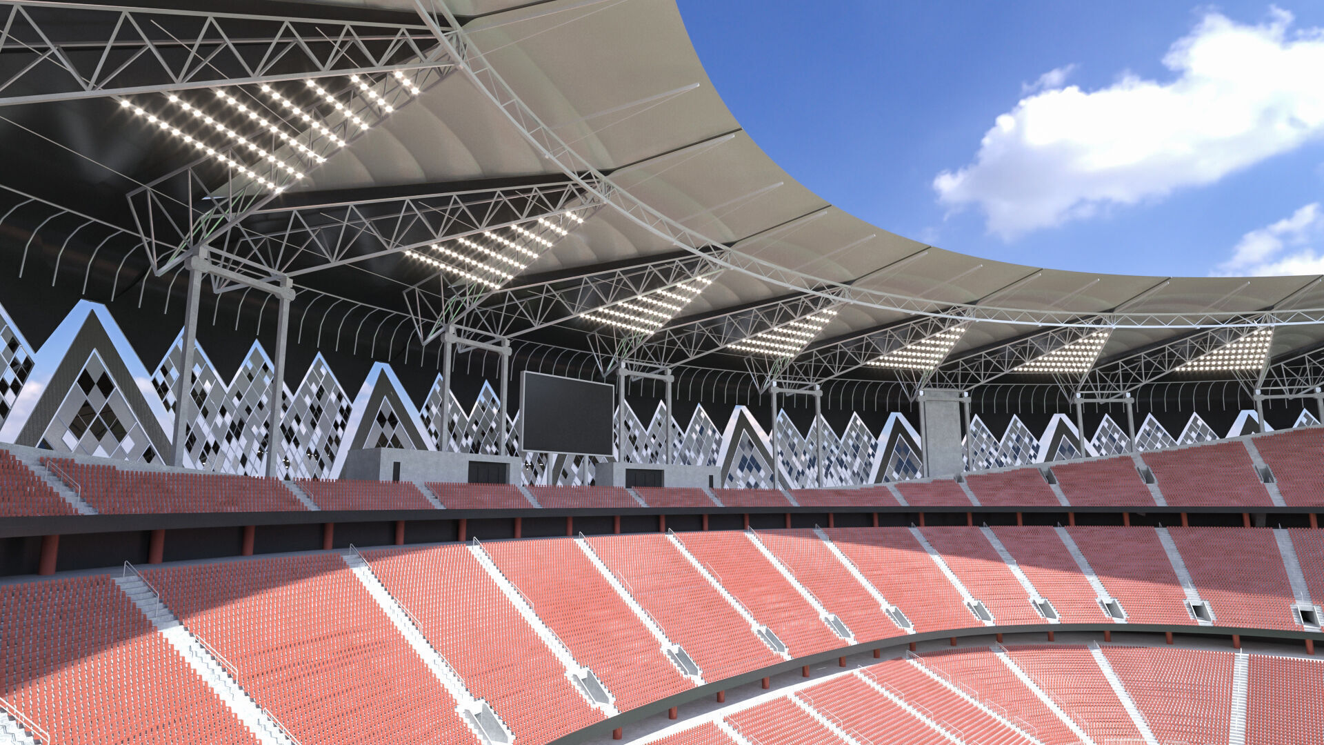 king Abdullah Stadium 3D model_12