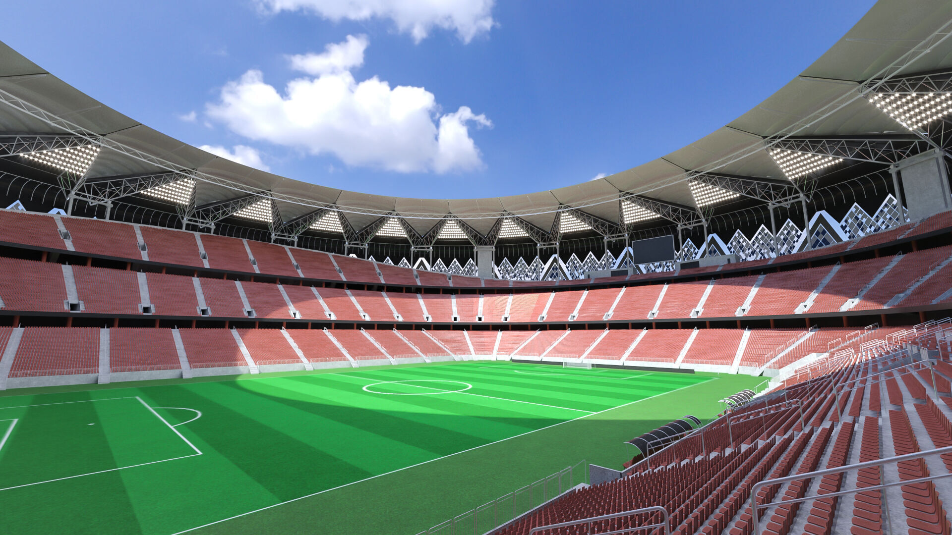 king Abdullah Stadium 3D model_11