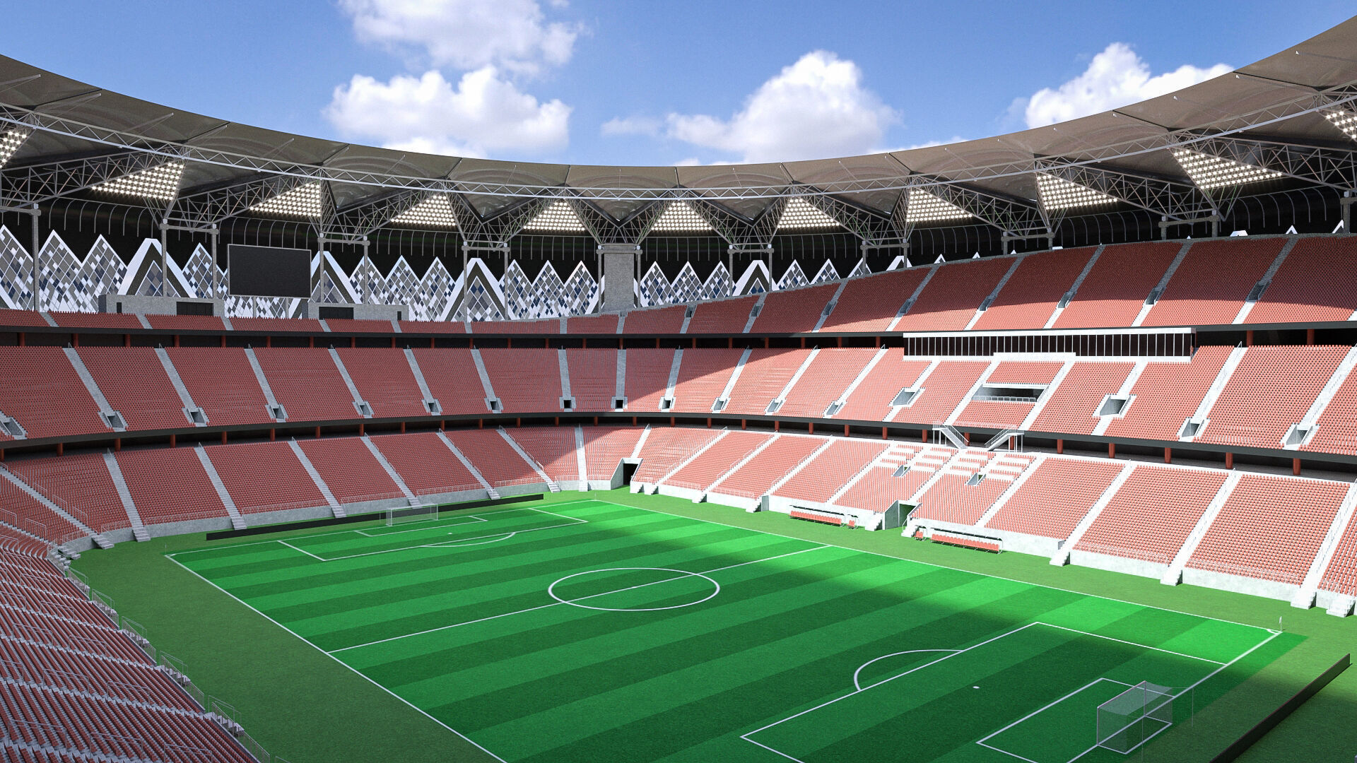 king Abdullah Stadium 3D model_8
