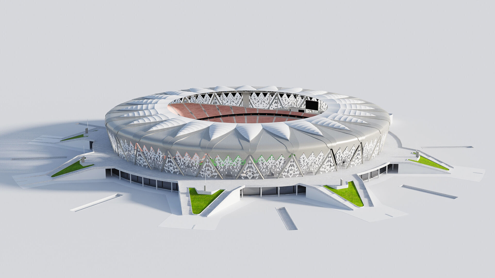 king Abdullah Stadium 3D model_4