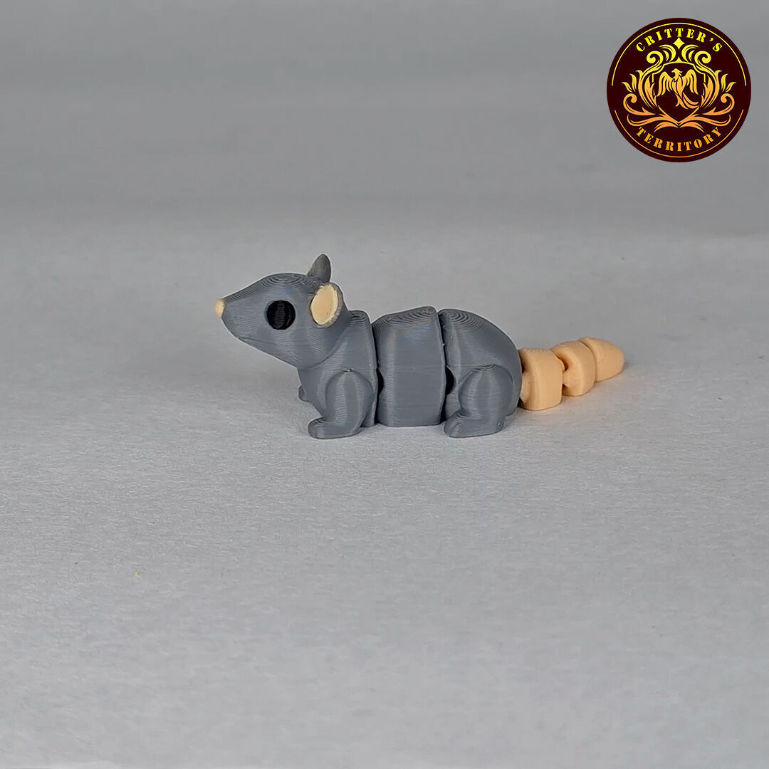 Flexi Mini Mouse No support Print in Place Articulated 3D print model_10