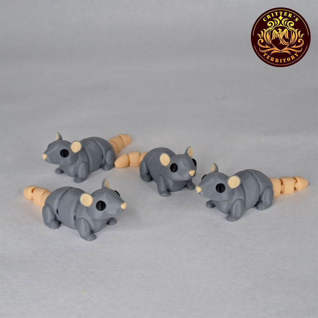 Flexi Mini Mouse No support Print in Place Articulated 3D print model_4