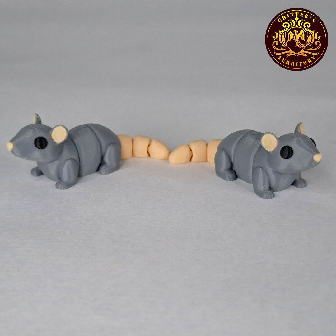 Flexi Mini Mouse No support Print in Place Articulated 3D print model_9