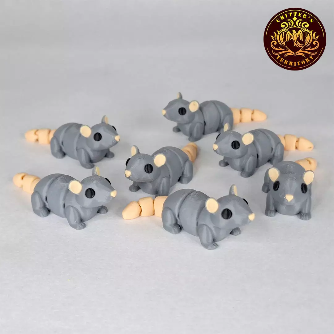 Flexi Mini Mouse No support Print in Place Articulated 3D print model_0