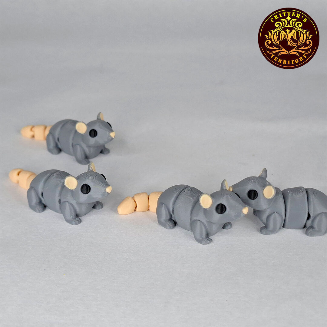 Flexi Mini Mouse No support Print in Place Articulated 3D print model_2