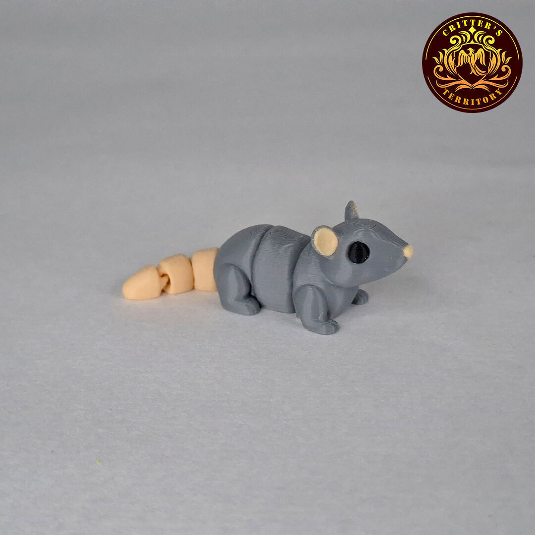 Flexi Mini Mouse No support Print in Place Articulated 3D print model_6