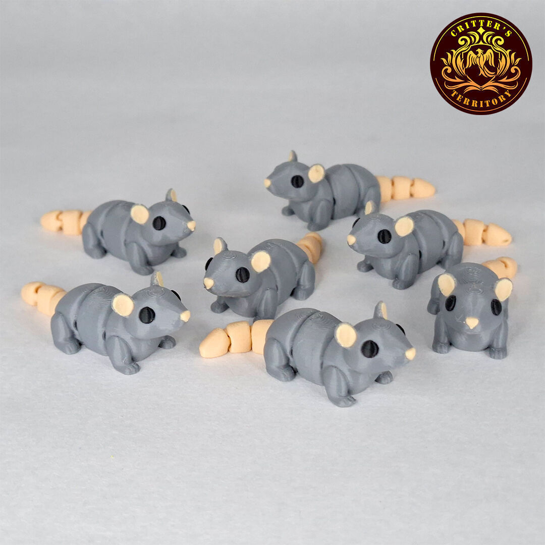 Flexi Mini Mouse No support Print in Place Articulated 3D print model_1