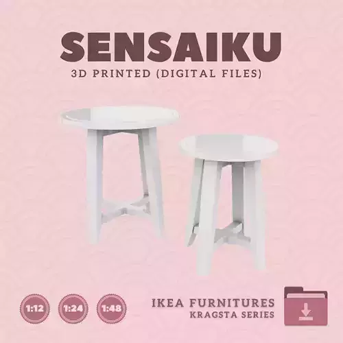 2 KRAGSTA Nesting Tables for Mini Dollhouse - IKEA - 3D Print 3D print model