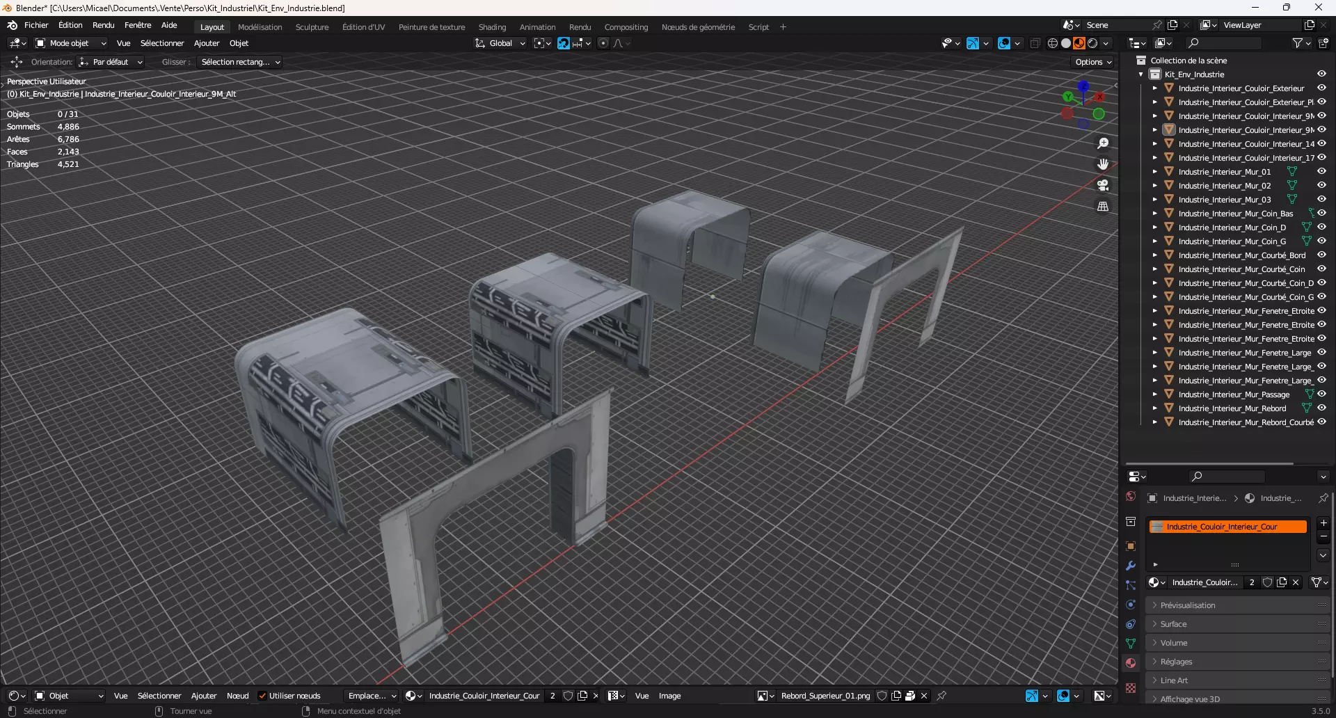 Hand Painted KitBash Industrial Interior Low-poly 3D model_6