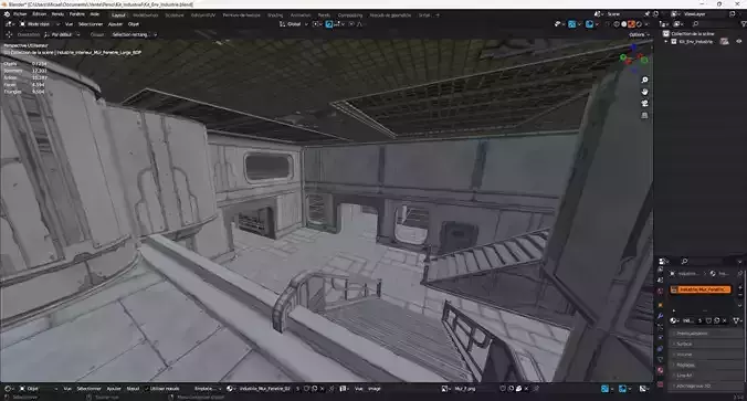 Hand Painted KitBash Industrial Interior