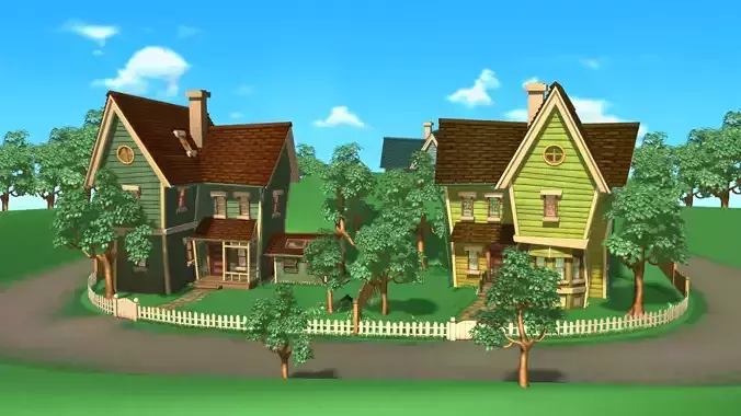 cartoon house 3D model