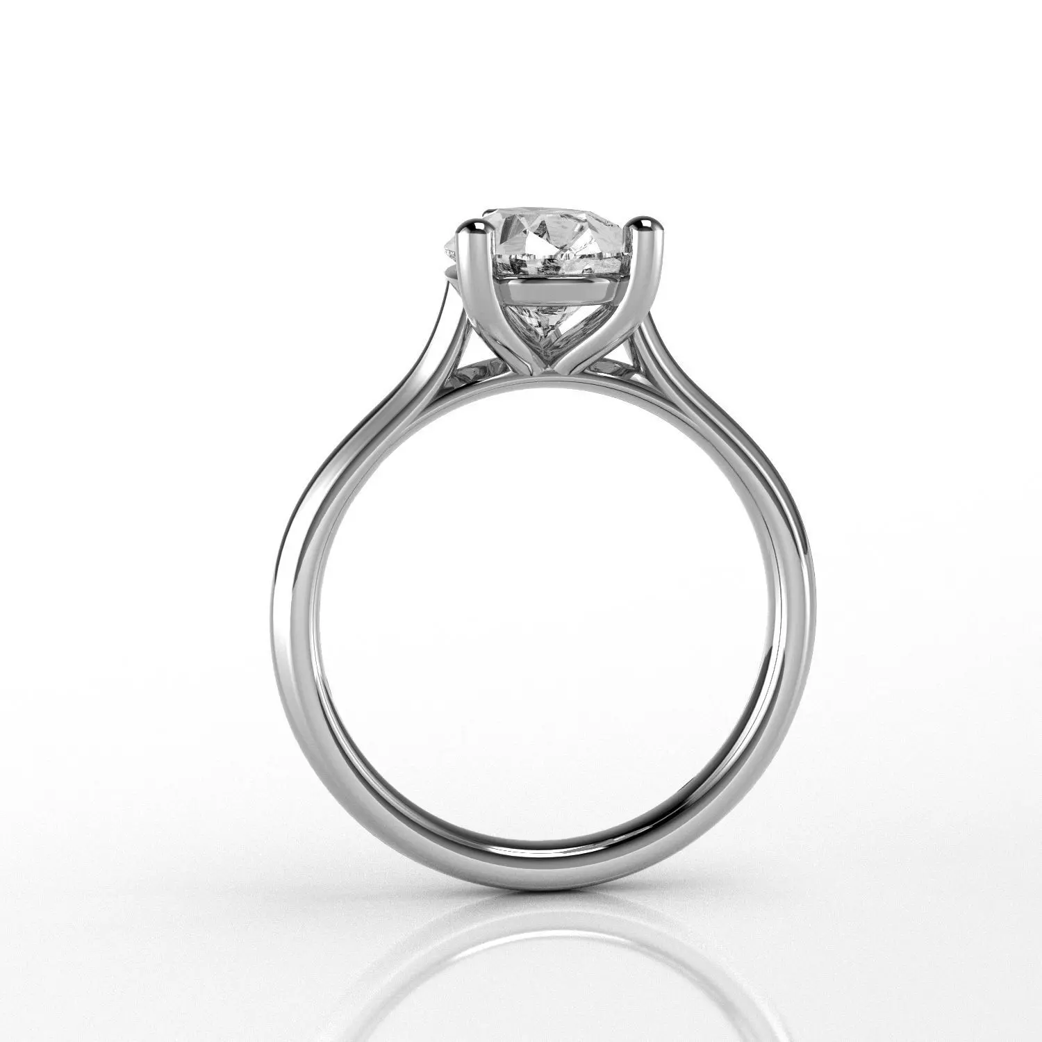 Classic Shoulder Solitaire Ring - Pear Shape - 200 ct points 3D print model_2