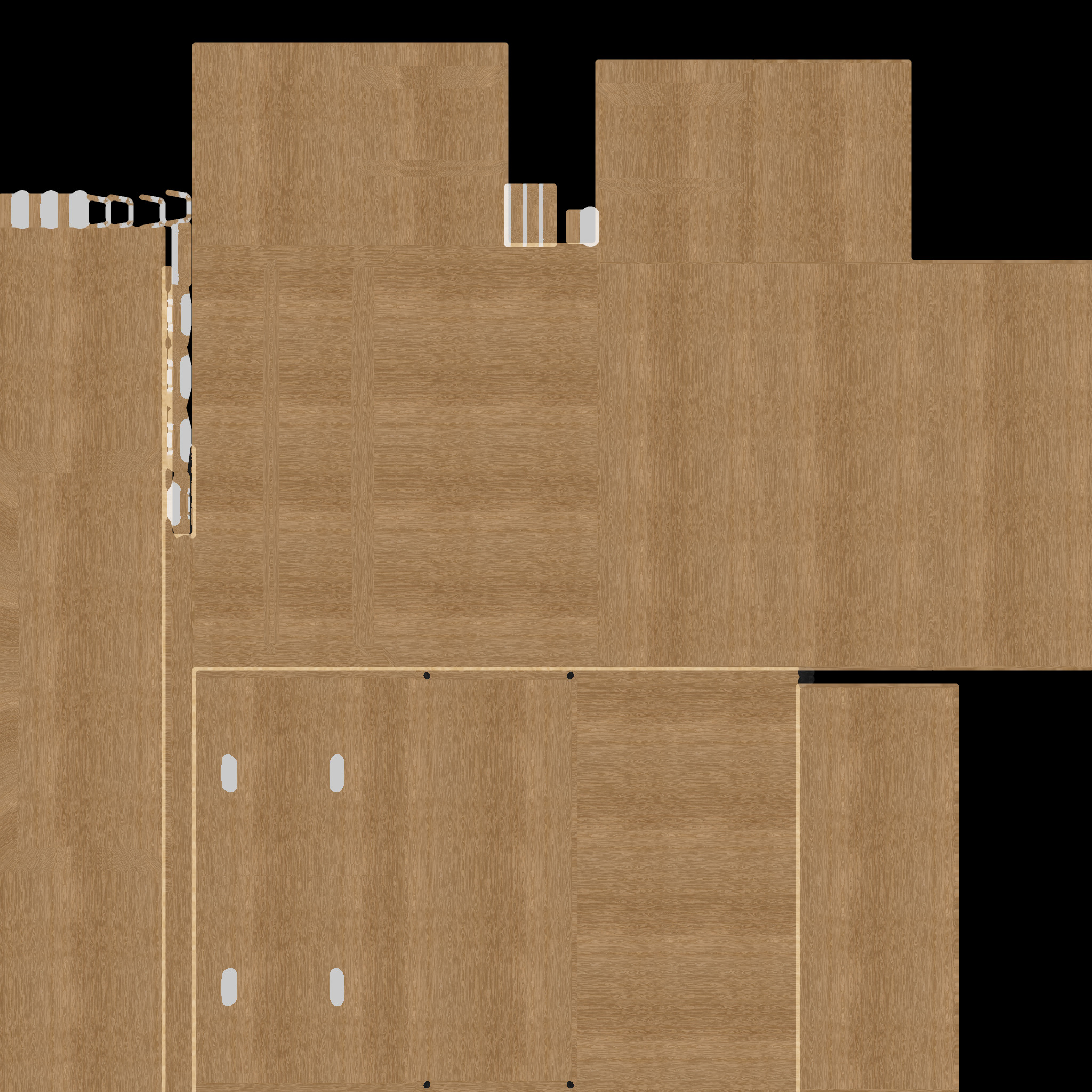 Low Poly PBR Bookcase Shelves with Drawers Low-poly 3D model_2