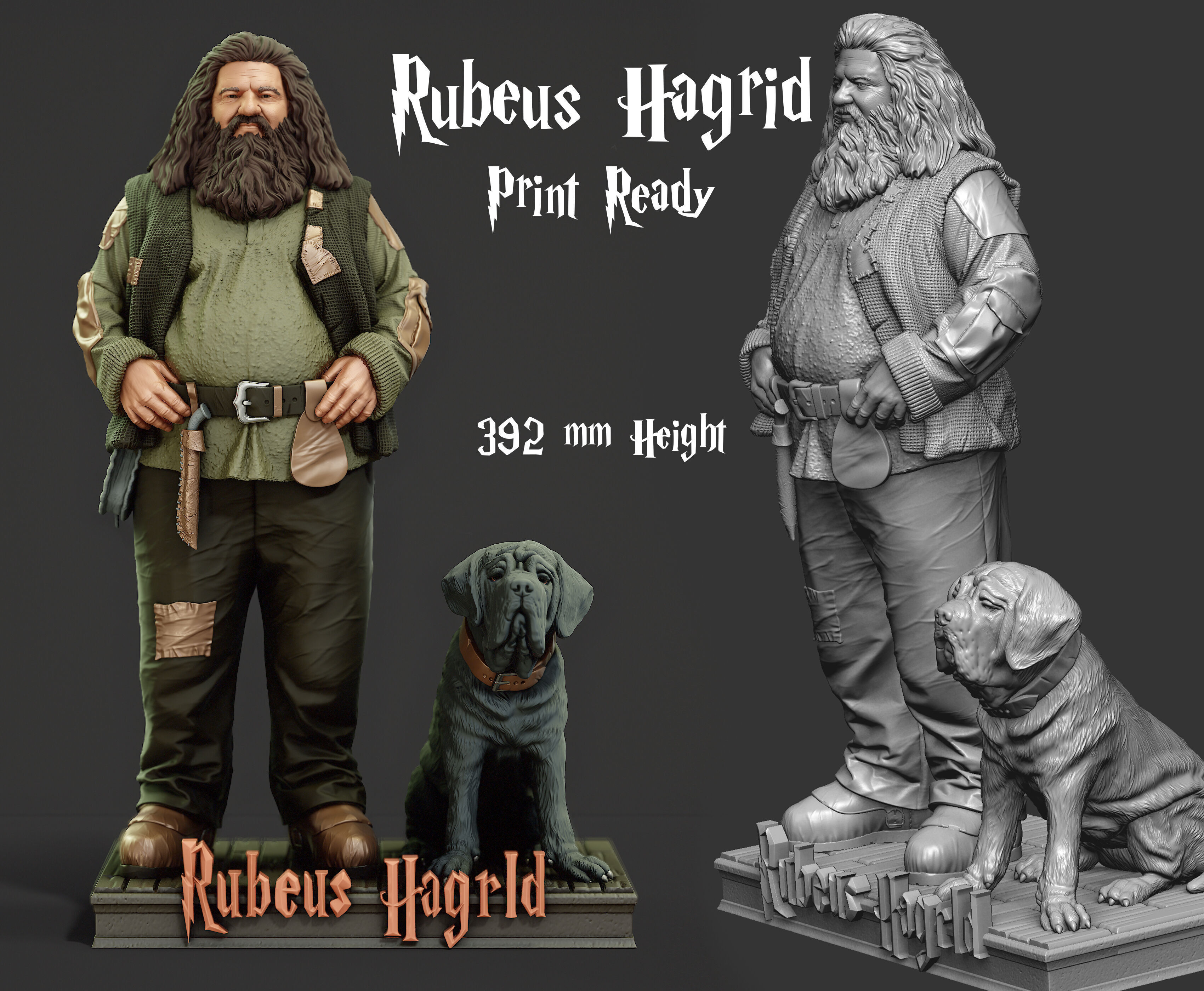 Rubeus Hagrid Print Ready 3D Model 3D print model 3D print model_10